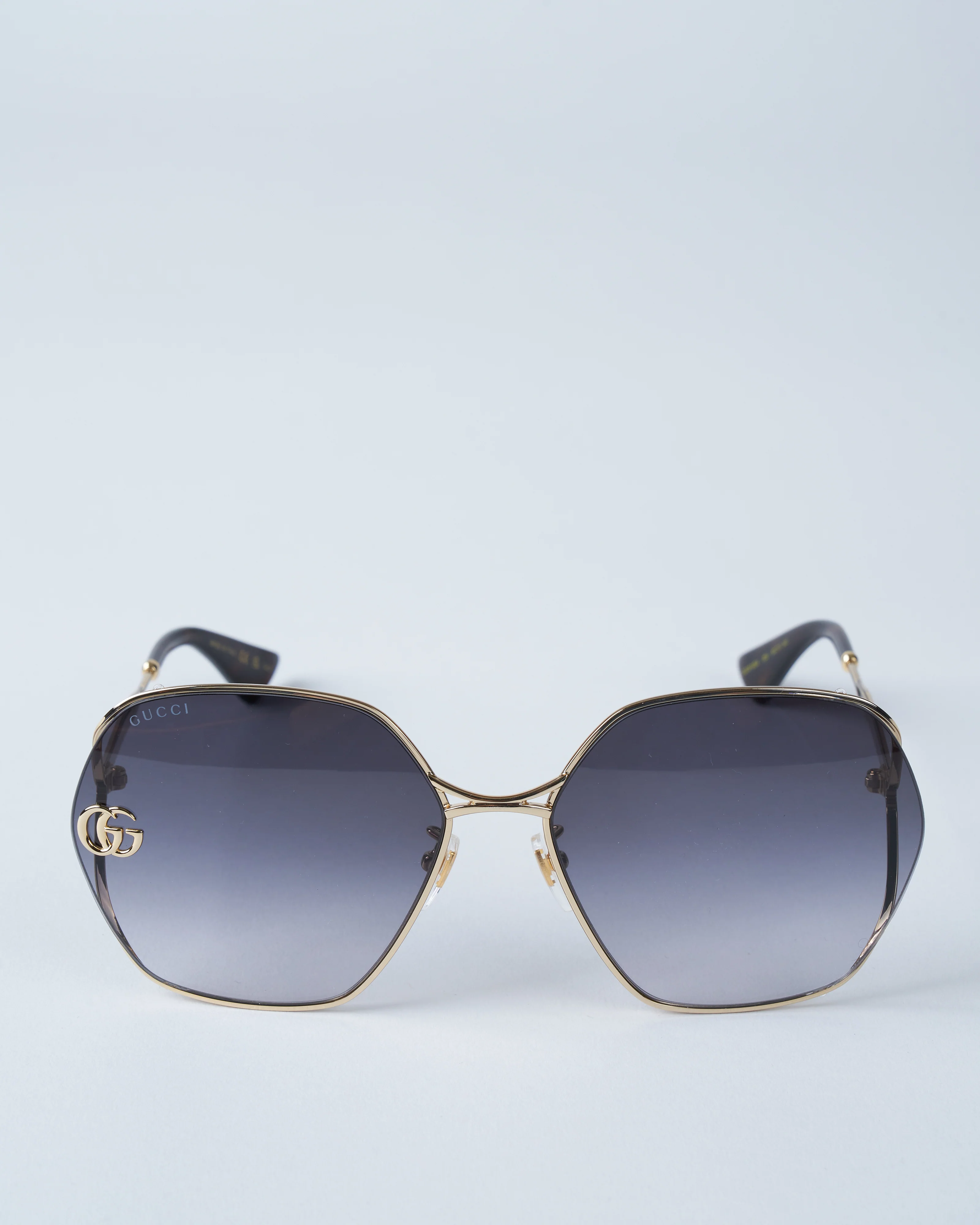 gg0818sa-005 metal sunglasses - gold/grey