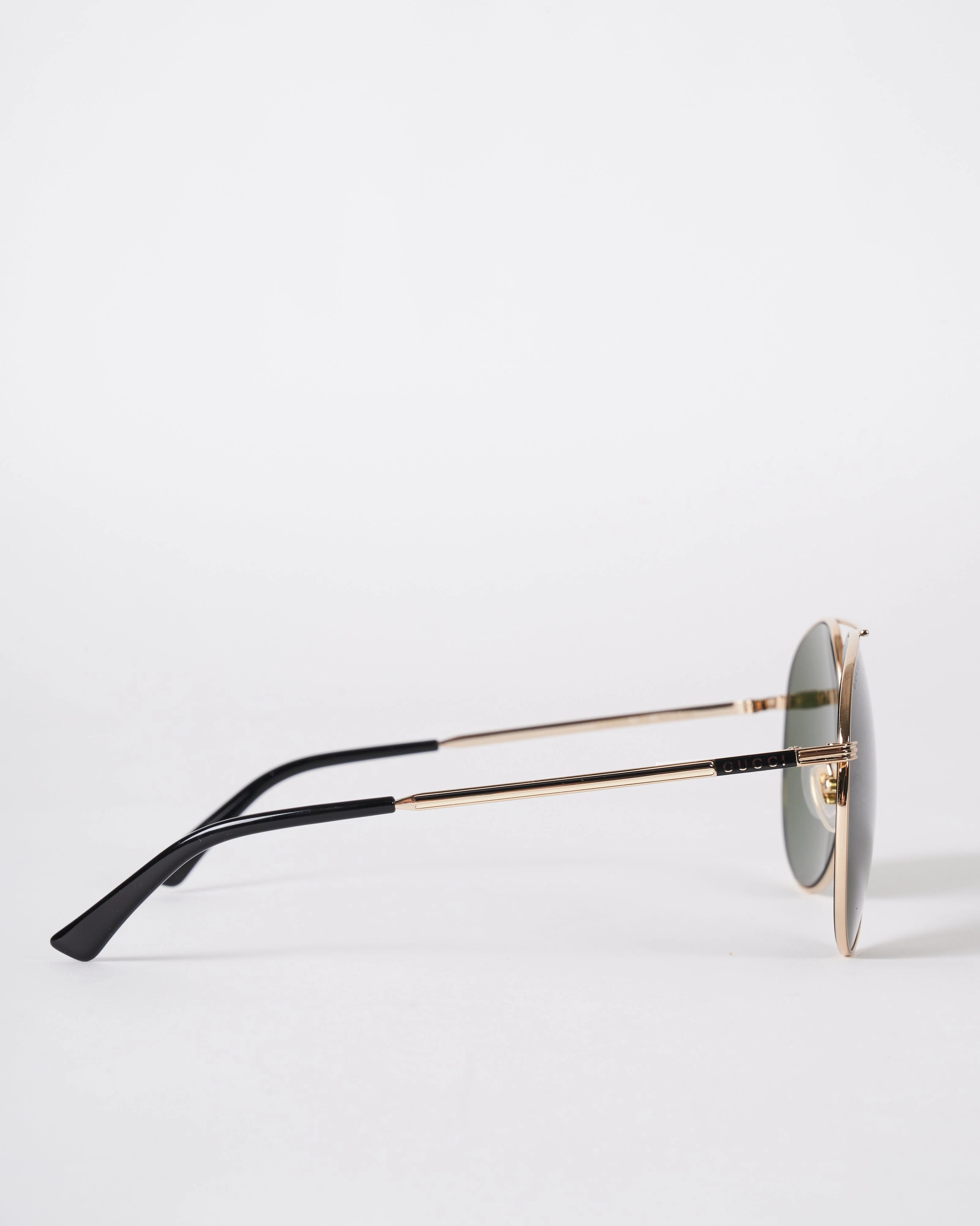 gg0832s aviator sunglasses- gold/ green - Image 2
