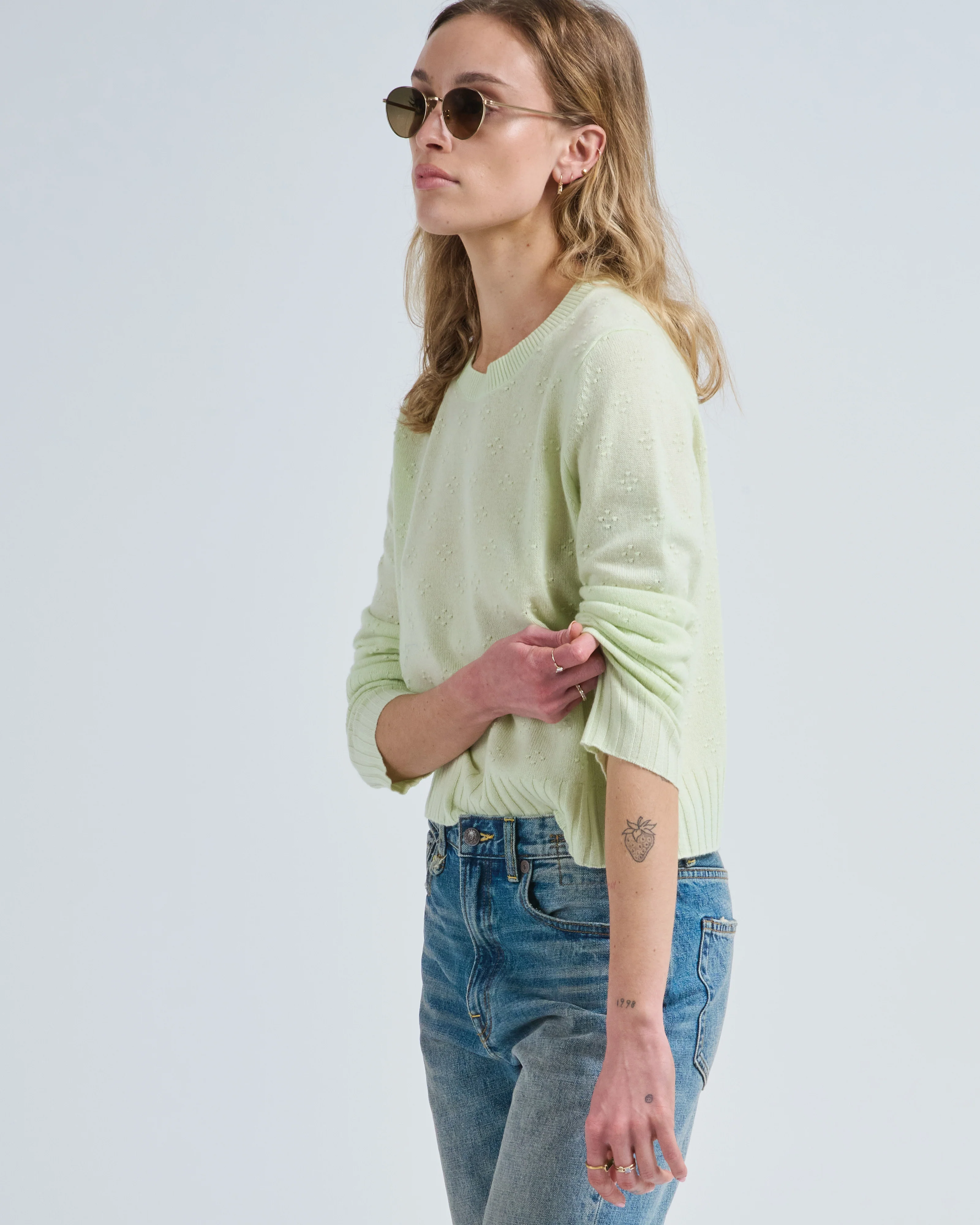 compass shrunken crew sweater - Image 2