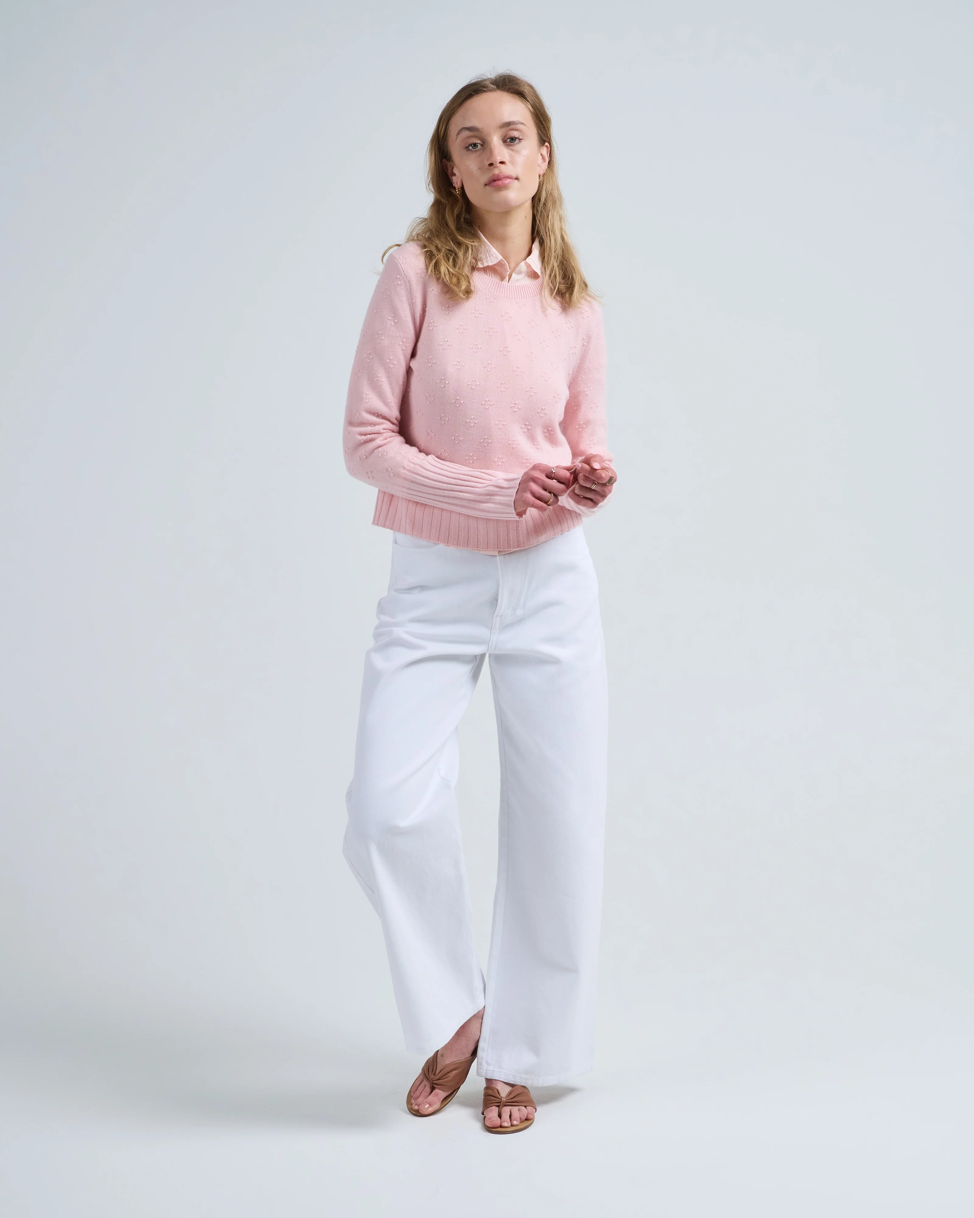 compass shrunken crew sweater - Image 2