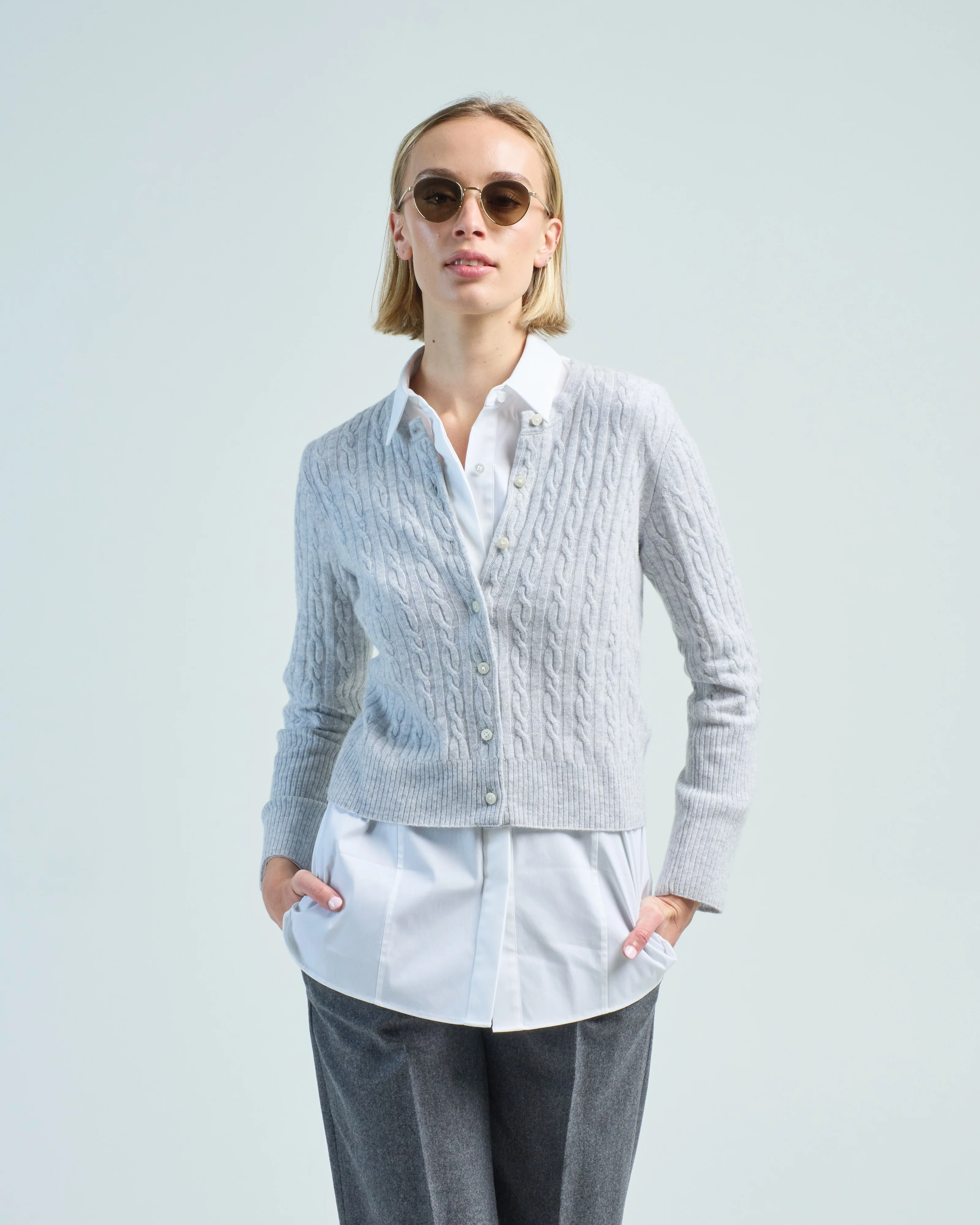 jane cashmere cable cardigan