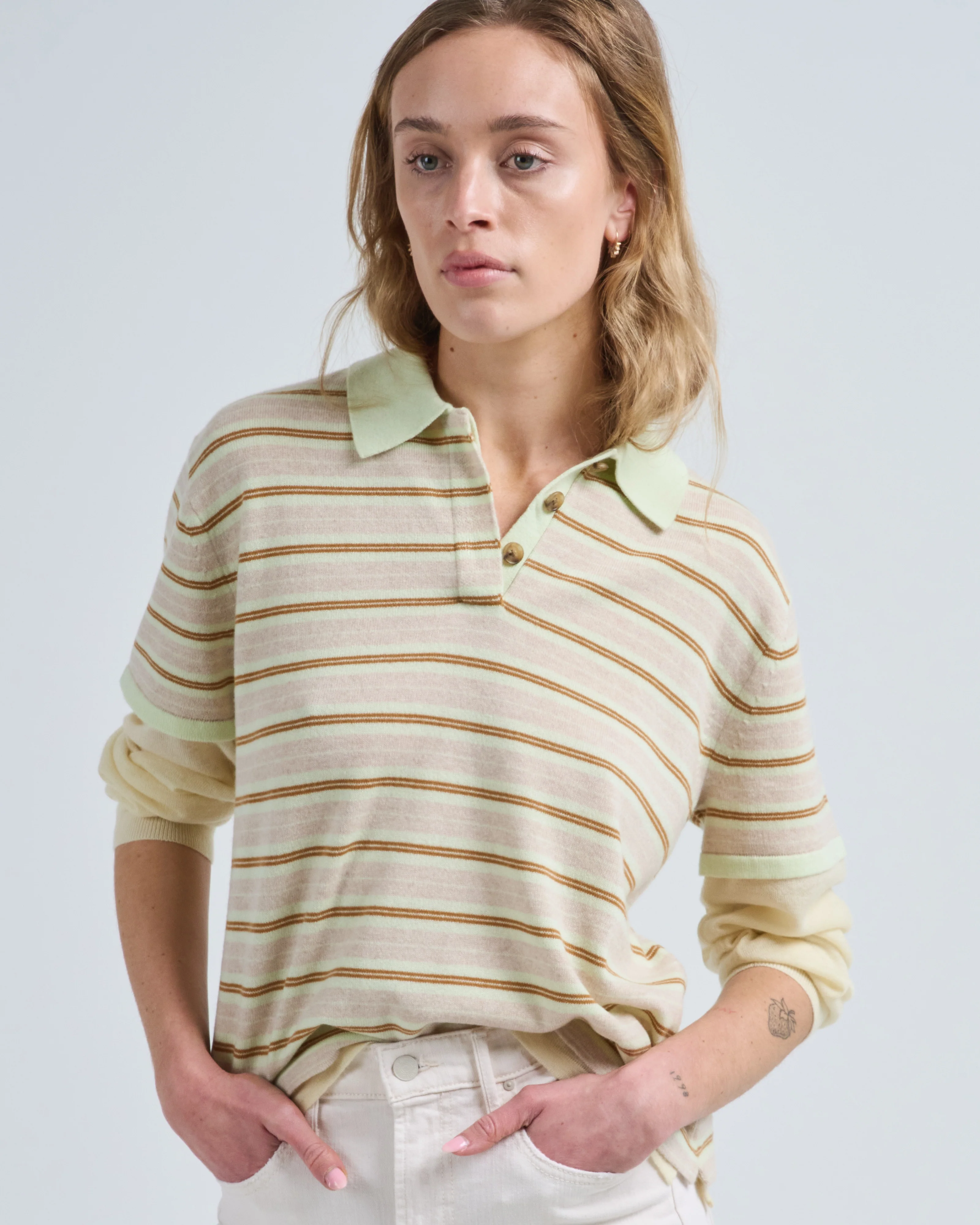 layered stripe rugby sweater - Image 4