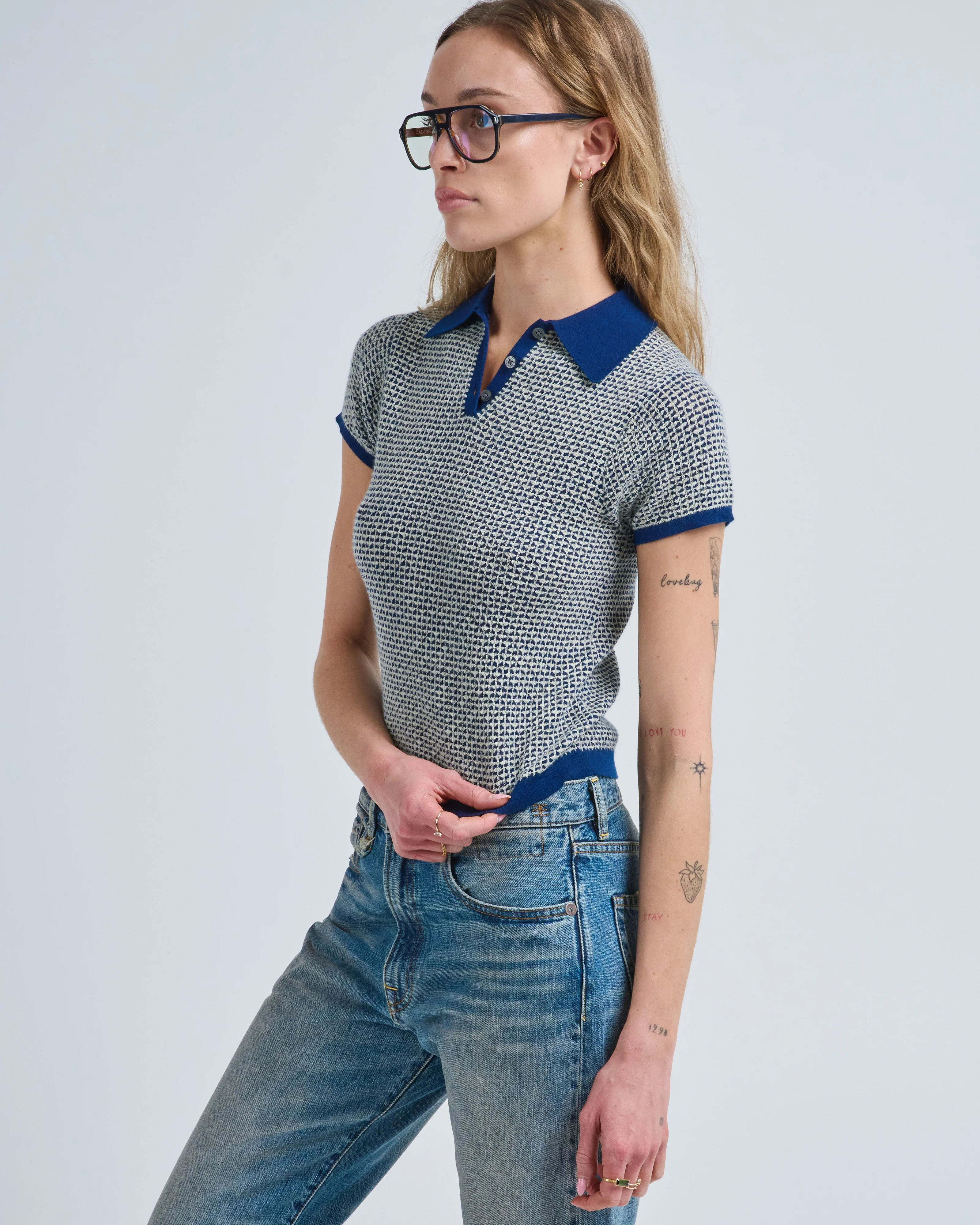 pique shrunken polo sweater - Image 3