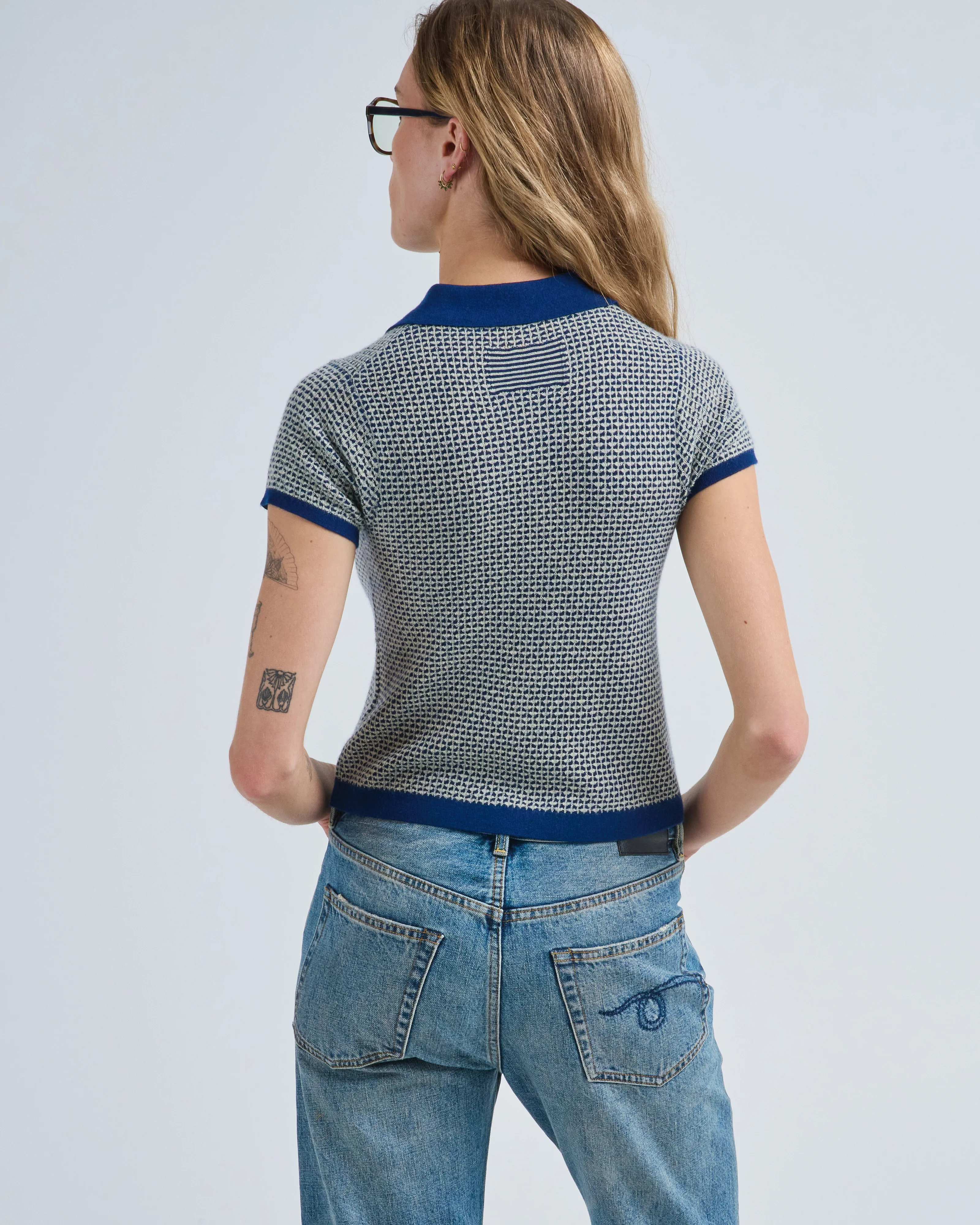 pique shrunken polo sweater - Image 4