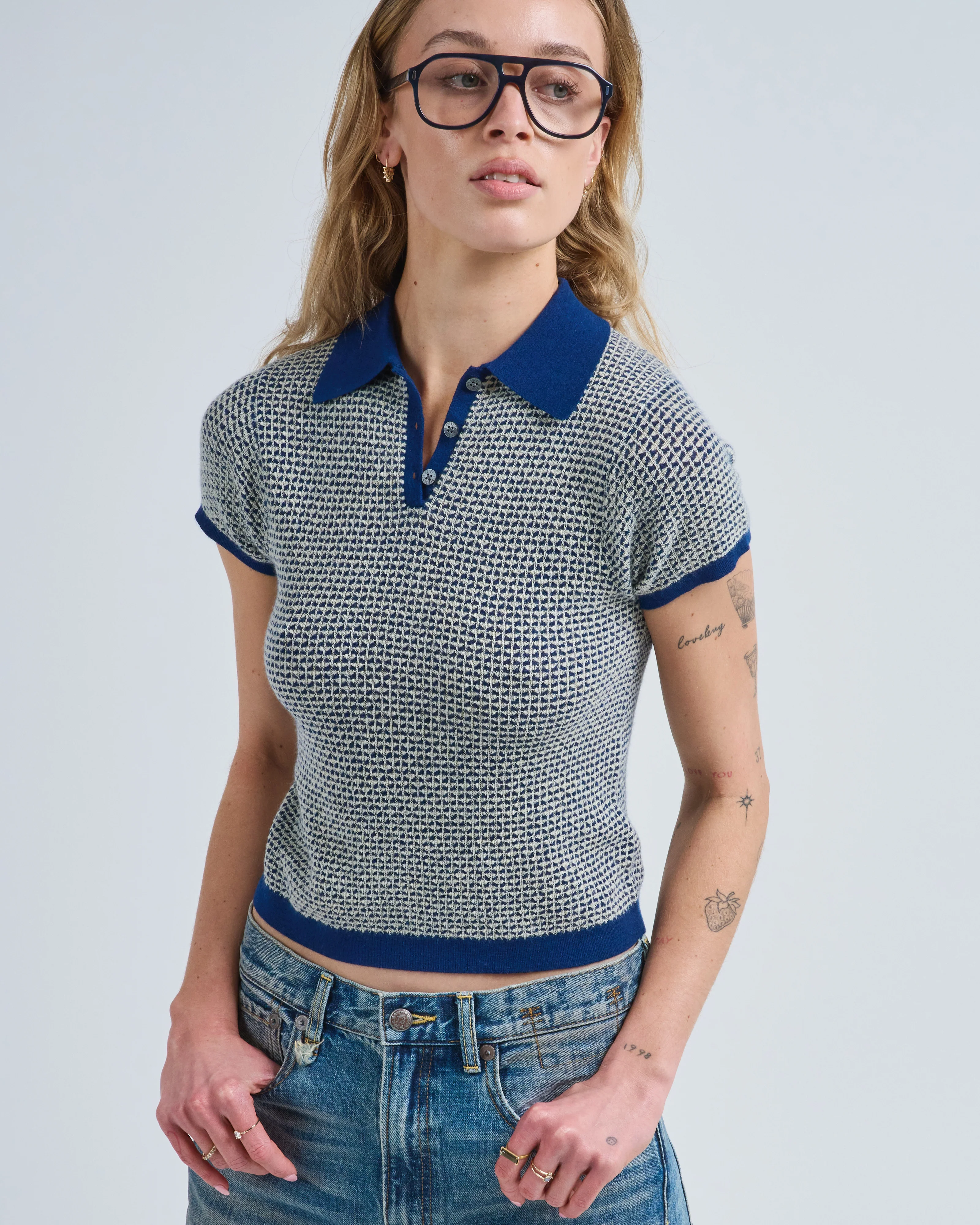 pique shrunken polo sweater - Image 5