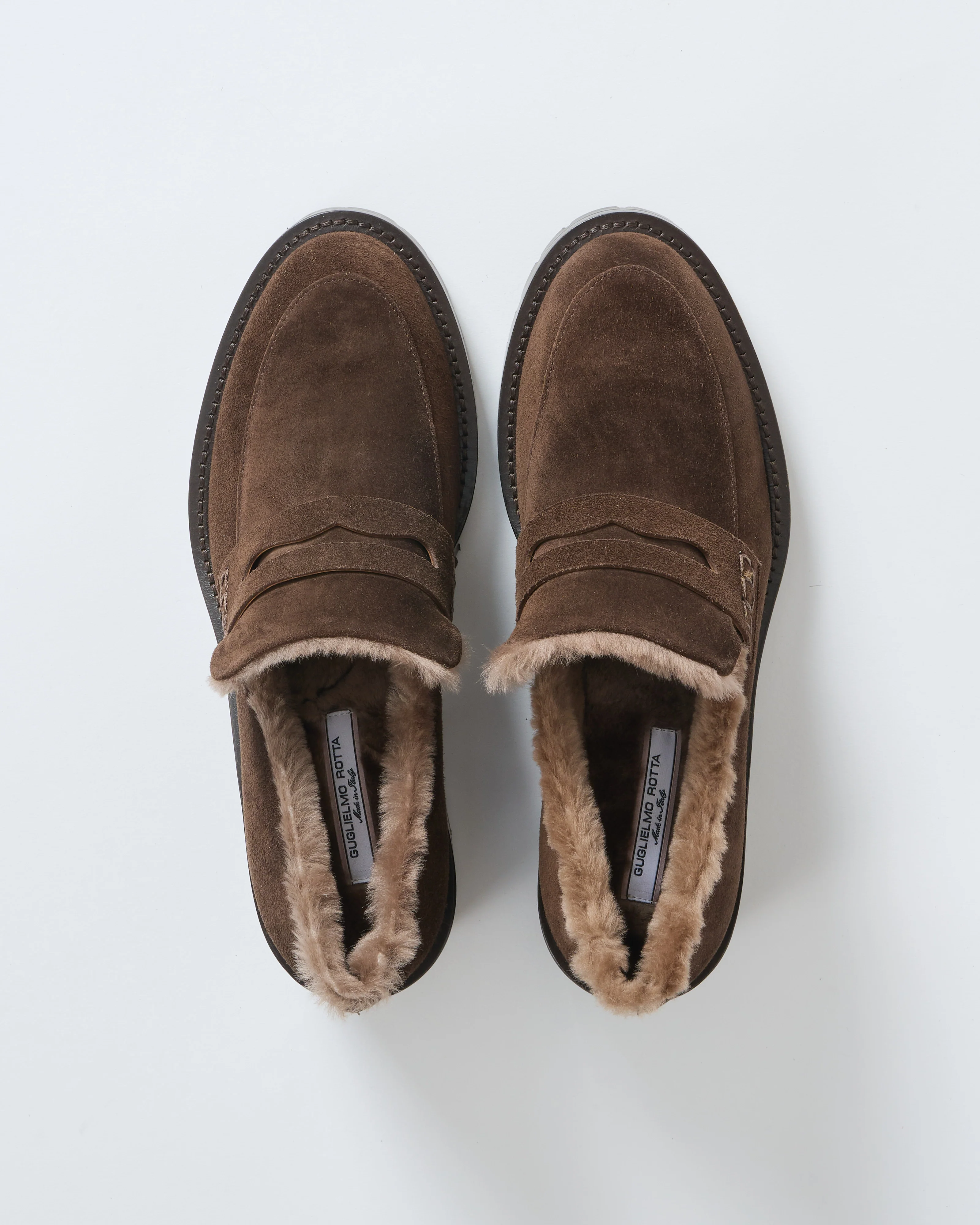 shearling penny loafer lug sole w/ heel - Image 2