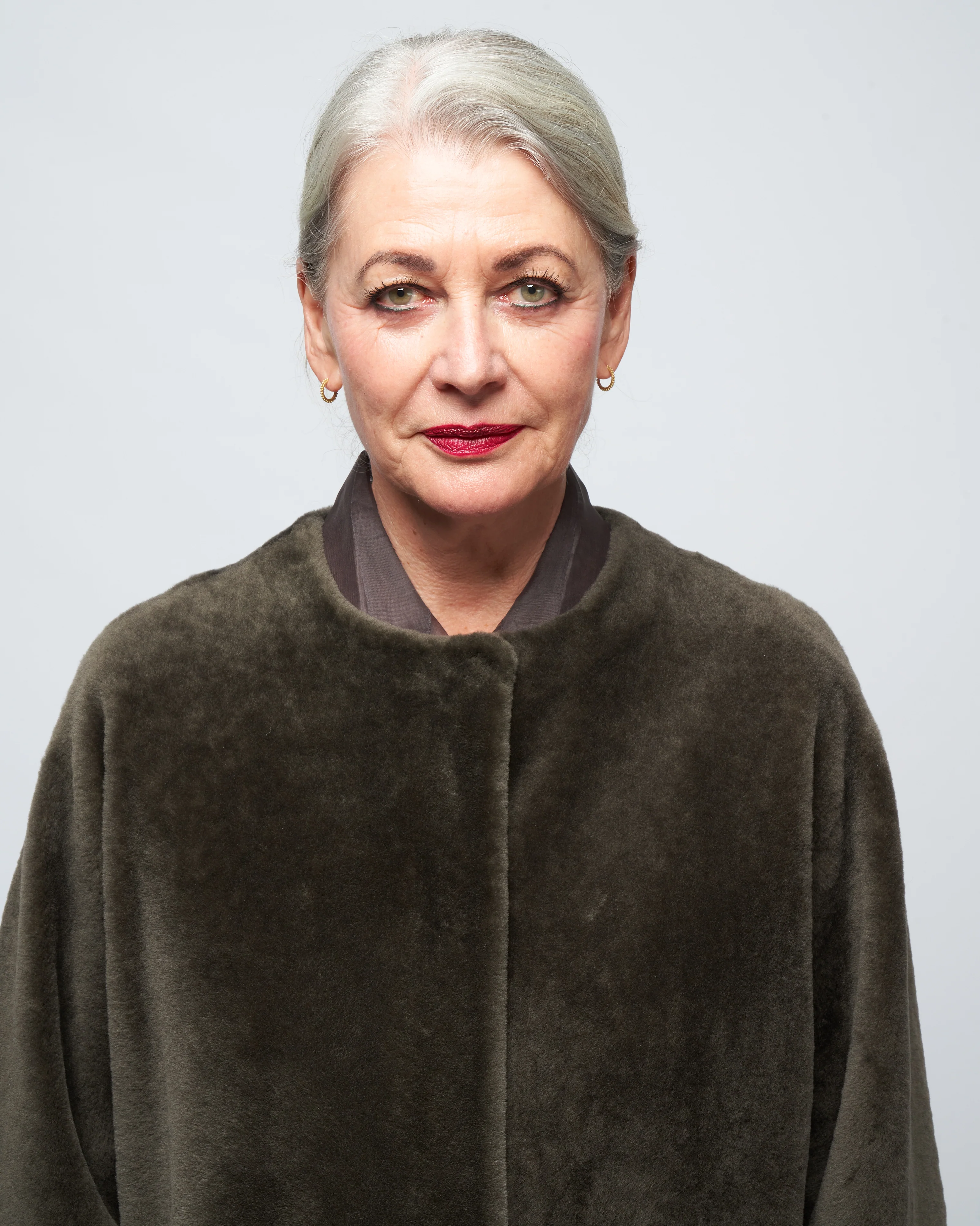 collarless coat - storm merino - Image 5