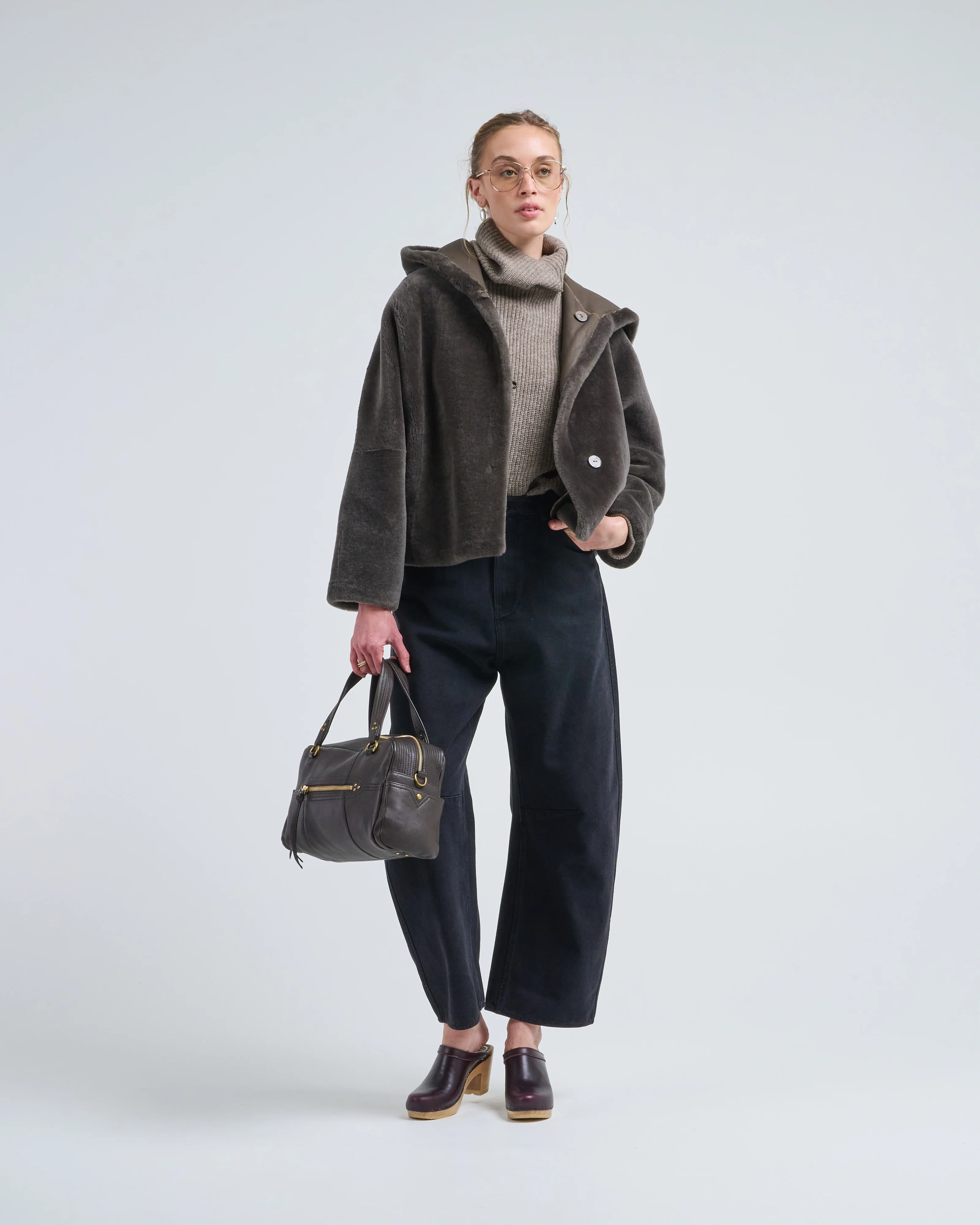 hooded shearling jacket - Image 3