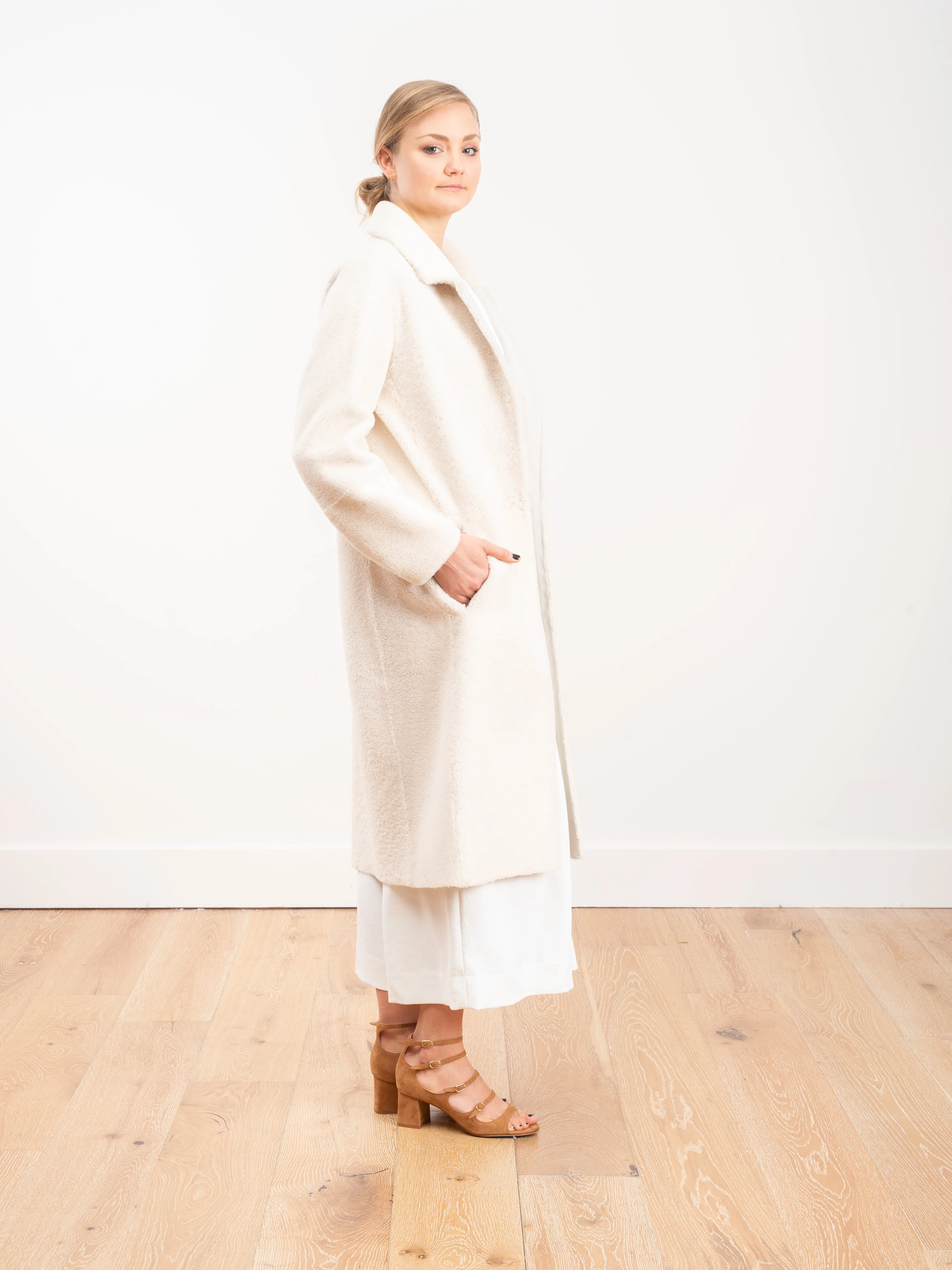 luvas merino city coat - chalk - Image 2