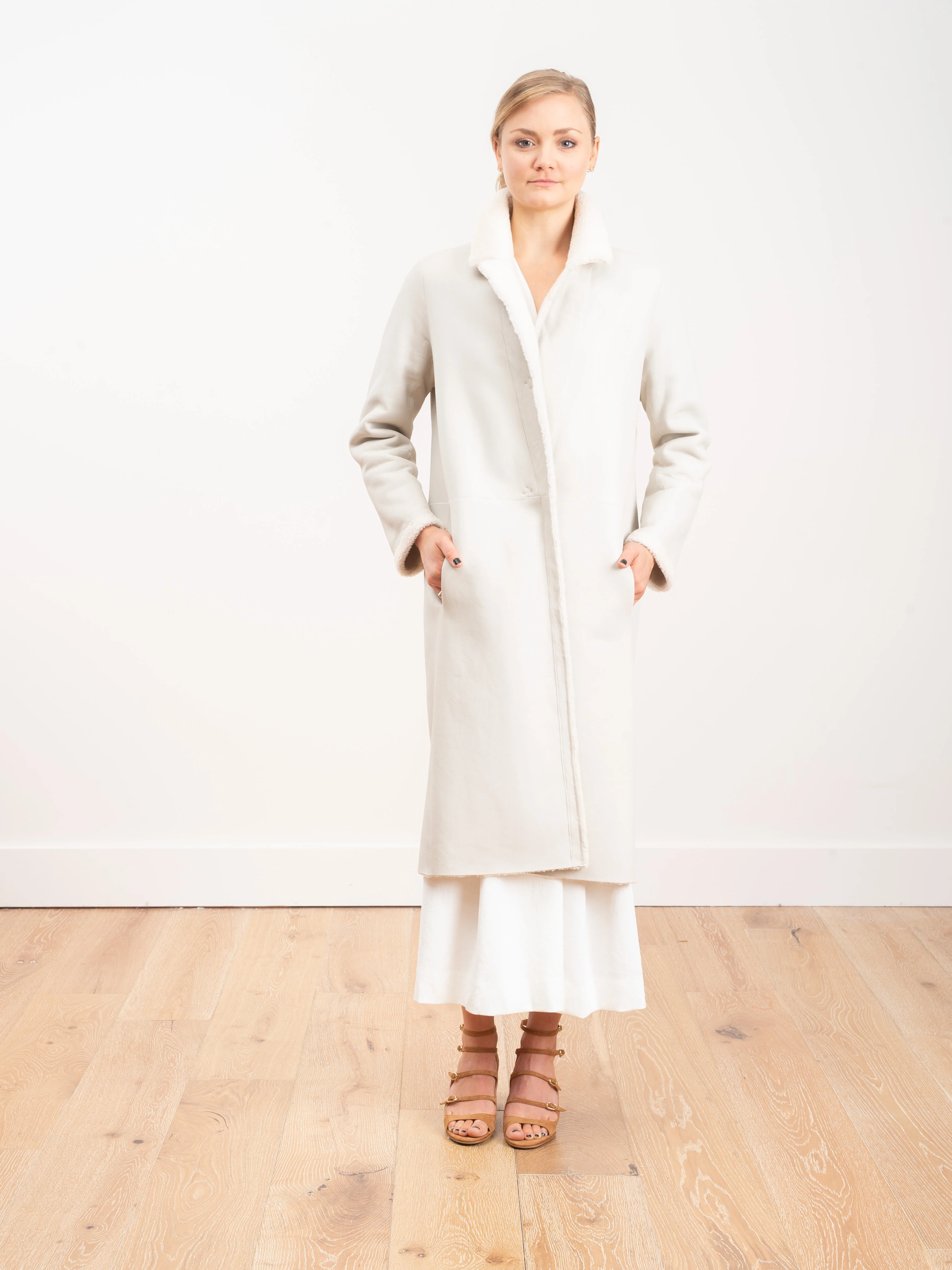 luvas merino city coat - chalk - Image 6