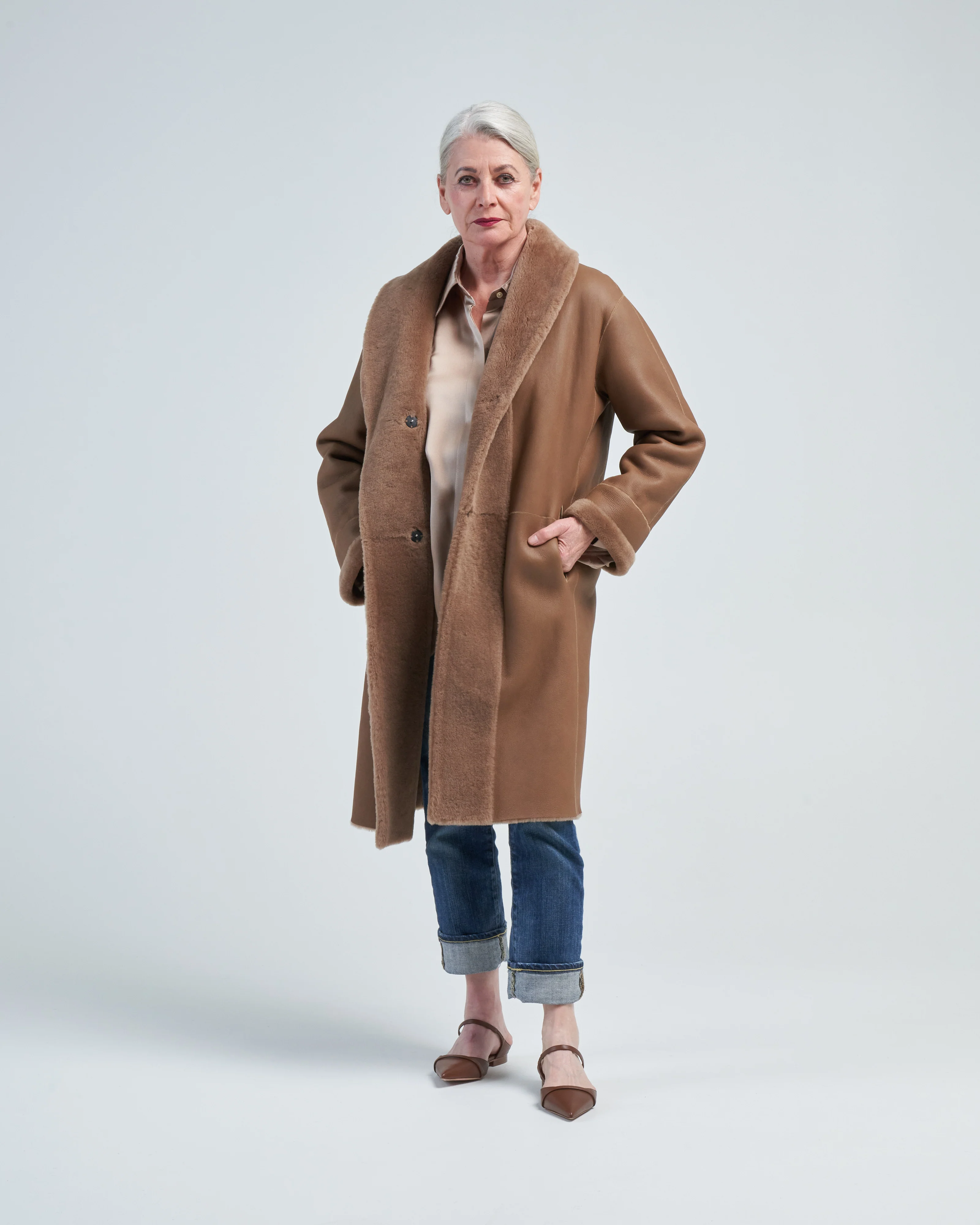 merino neat shawl midi - Image 2
