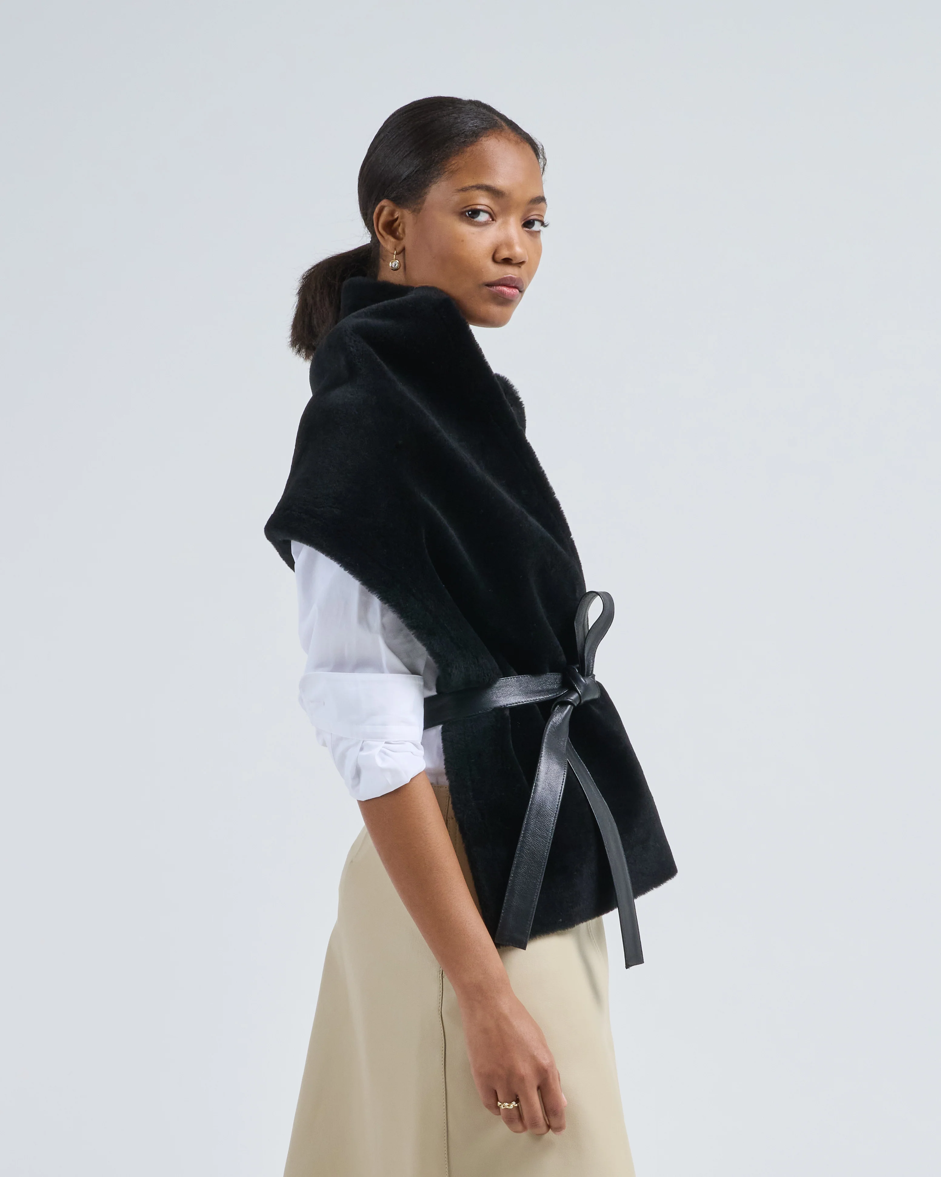 merino shearling belt scarf - Image 6