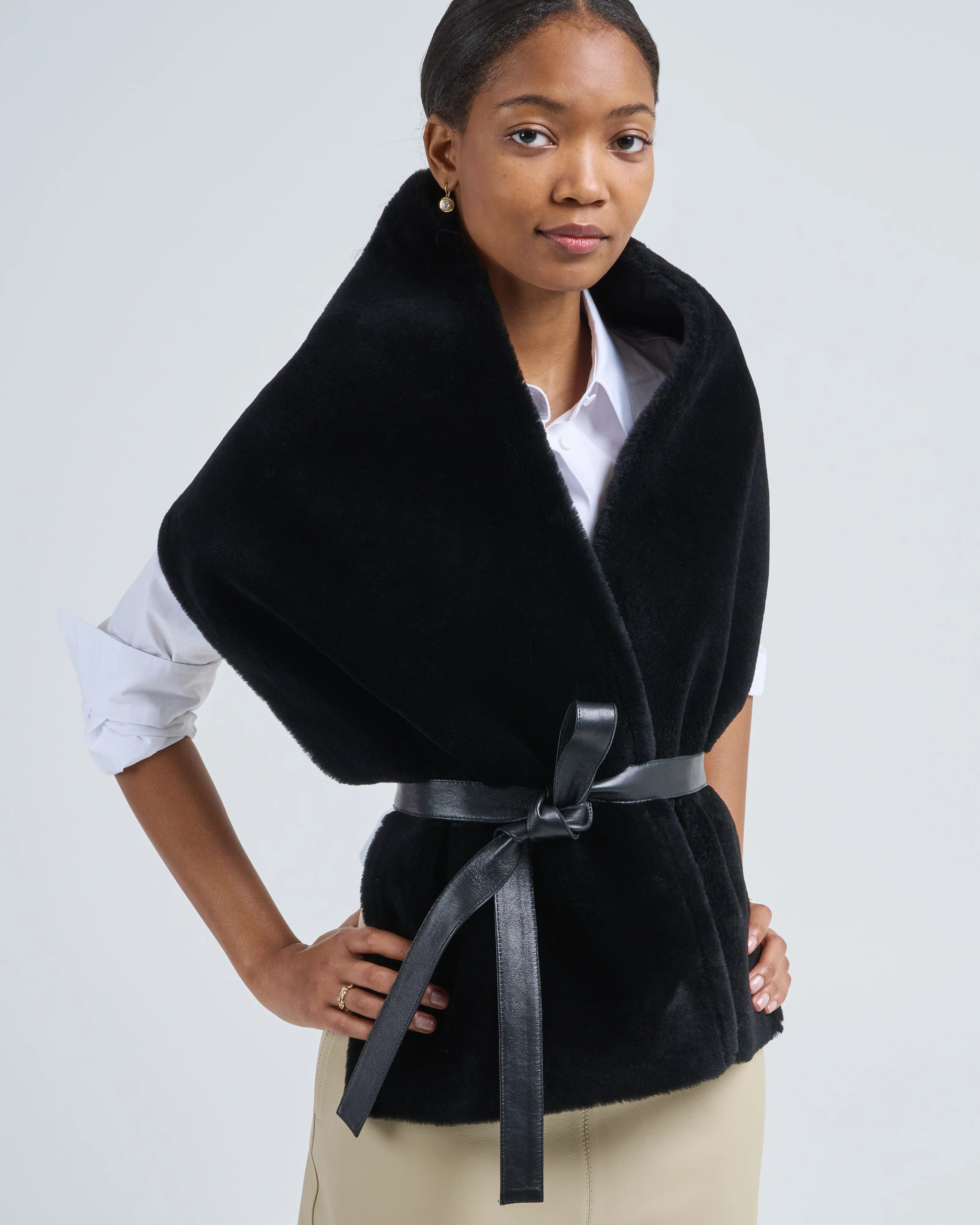 merino shearling belt scarf - Image 7