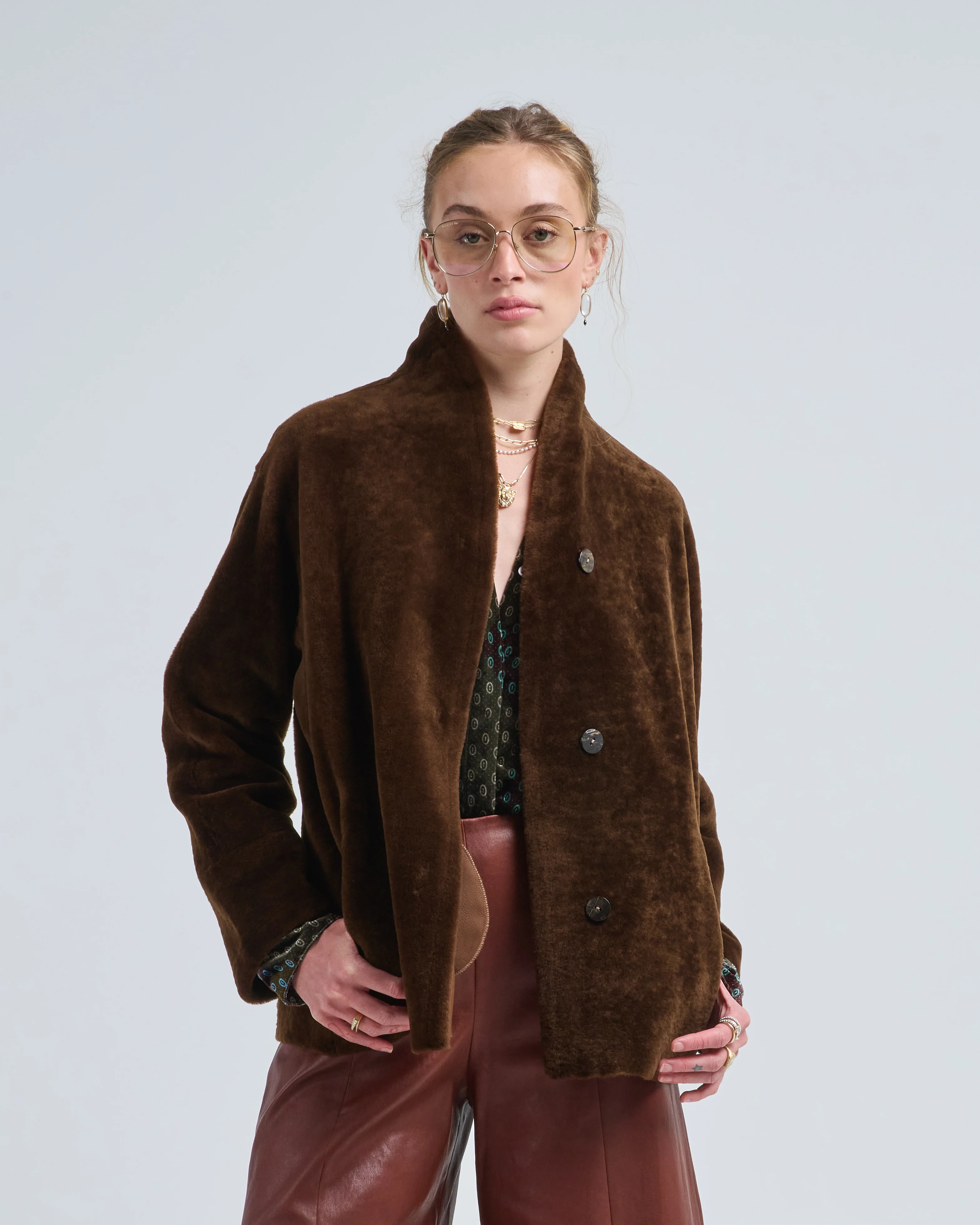 reversible shearling celtique jacket - Image 4