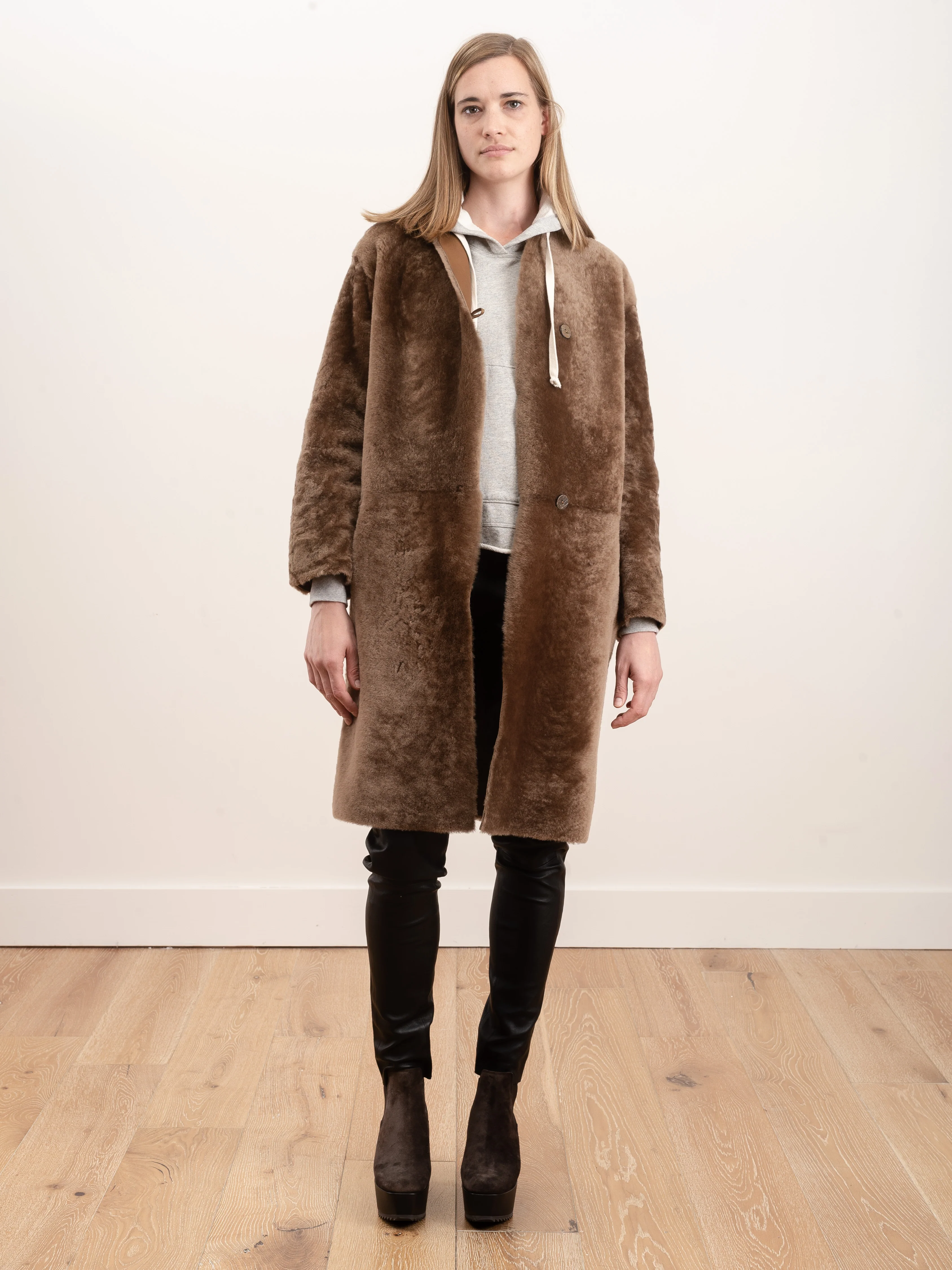shearling coat merinillo - walnut - Image 2