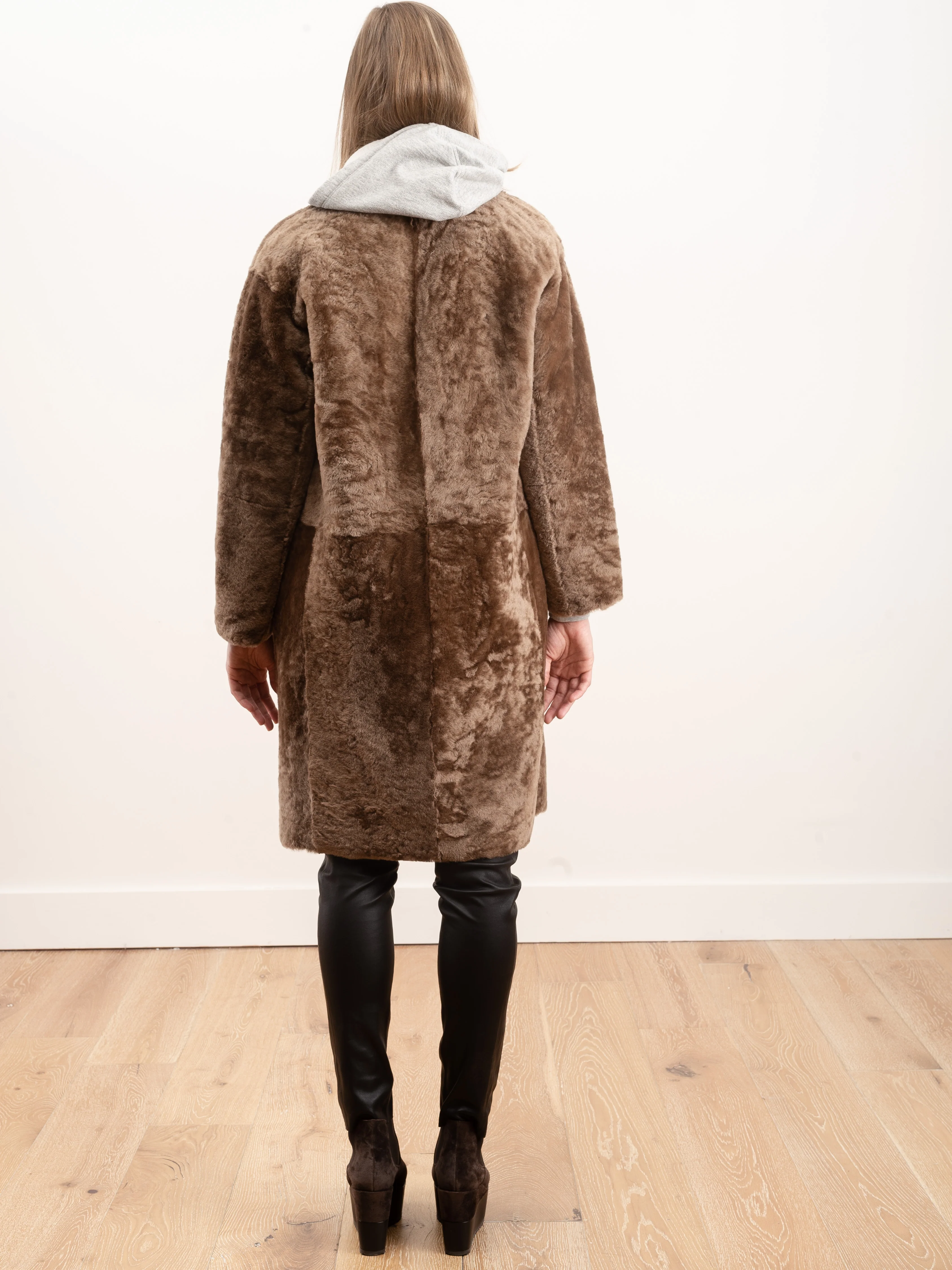 shearling coat merinillo - walnut - Image 4