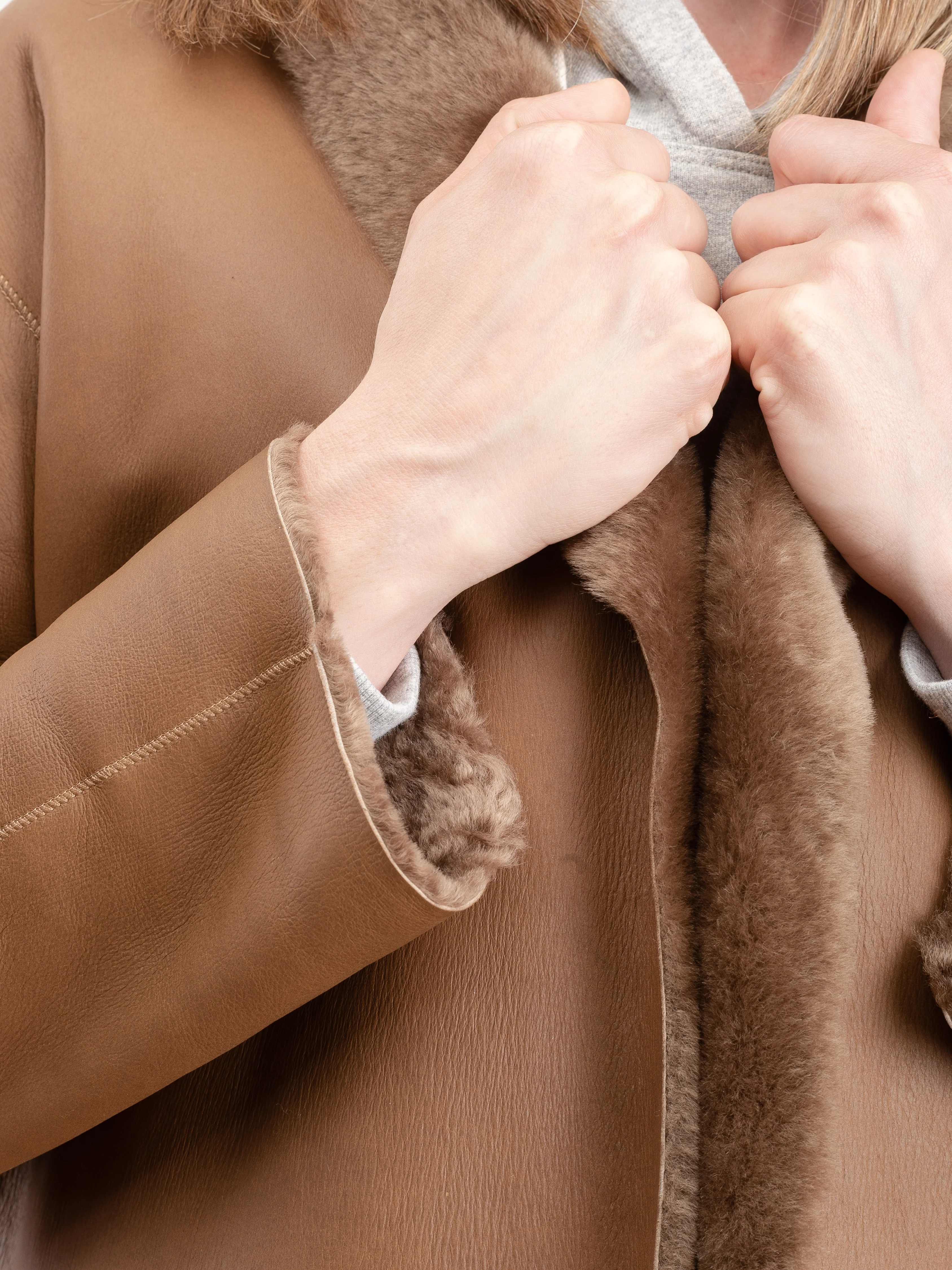 shearling coat merinillo - walnut - Image 7