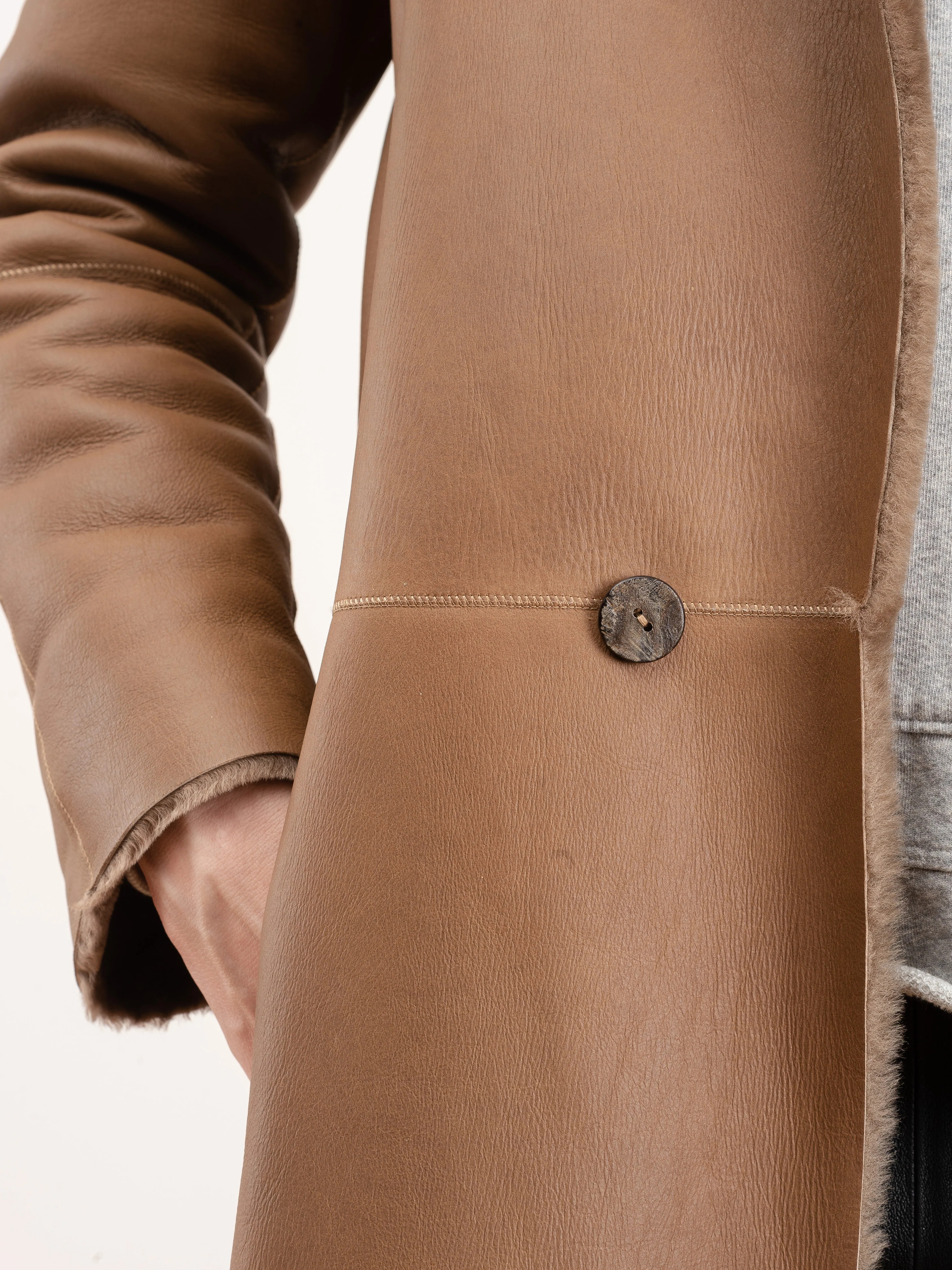 shearling coat merinillo - walnut - Image 8