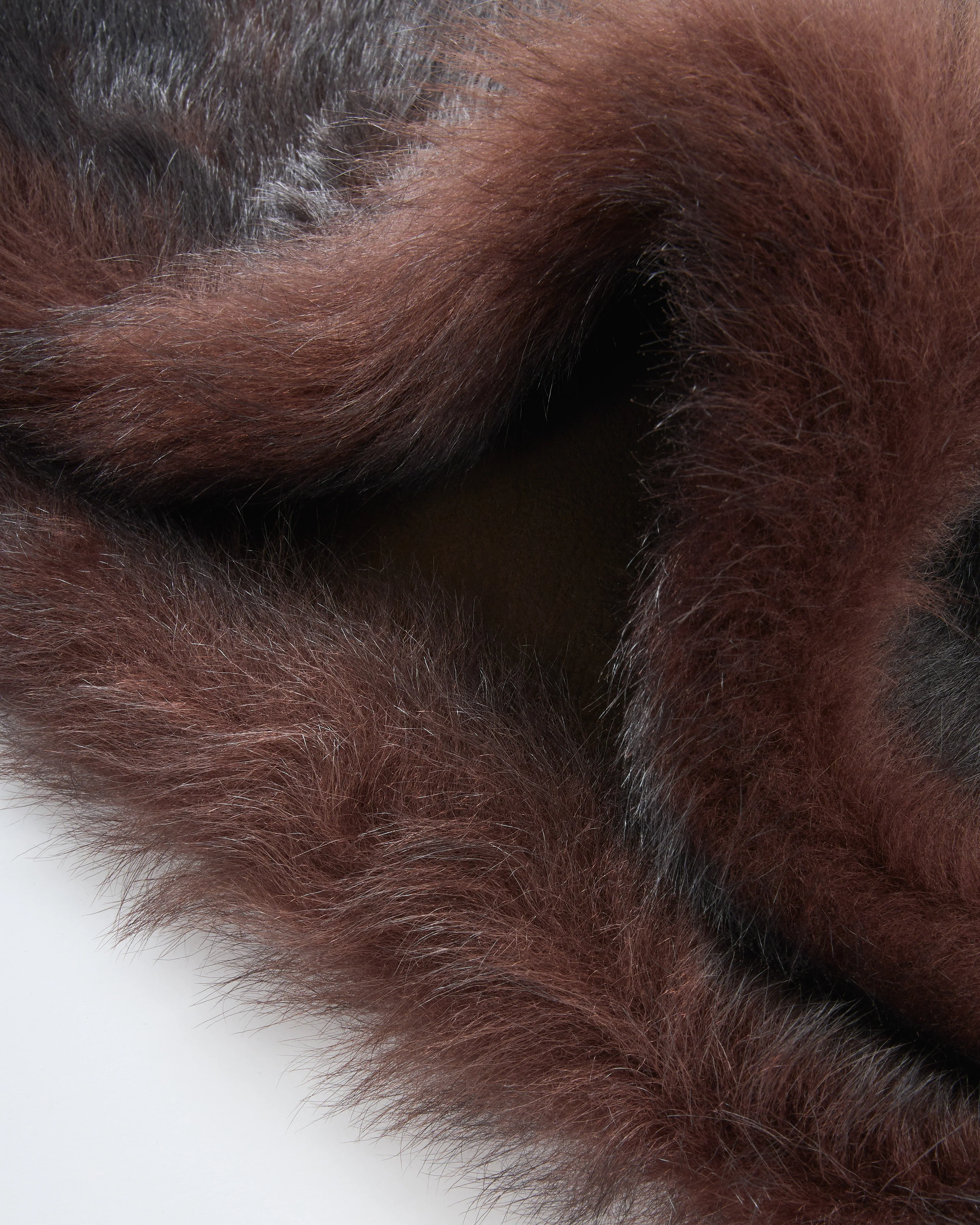 shearling shawl scarf with leather tie - Image 5