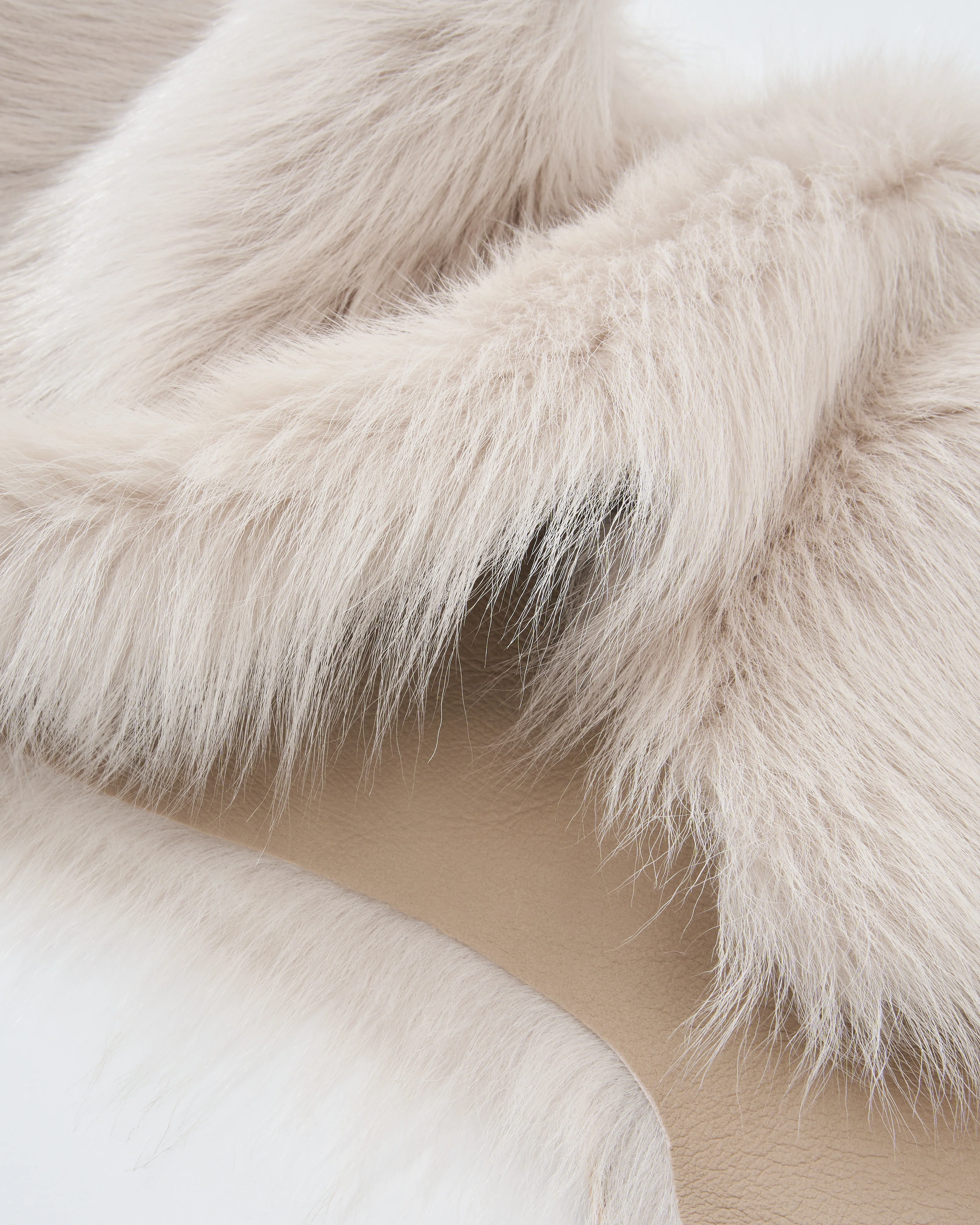 shearling shawl scarf with leather tie - Image 3