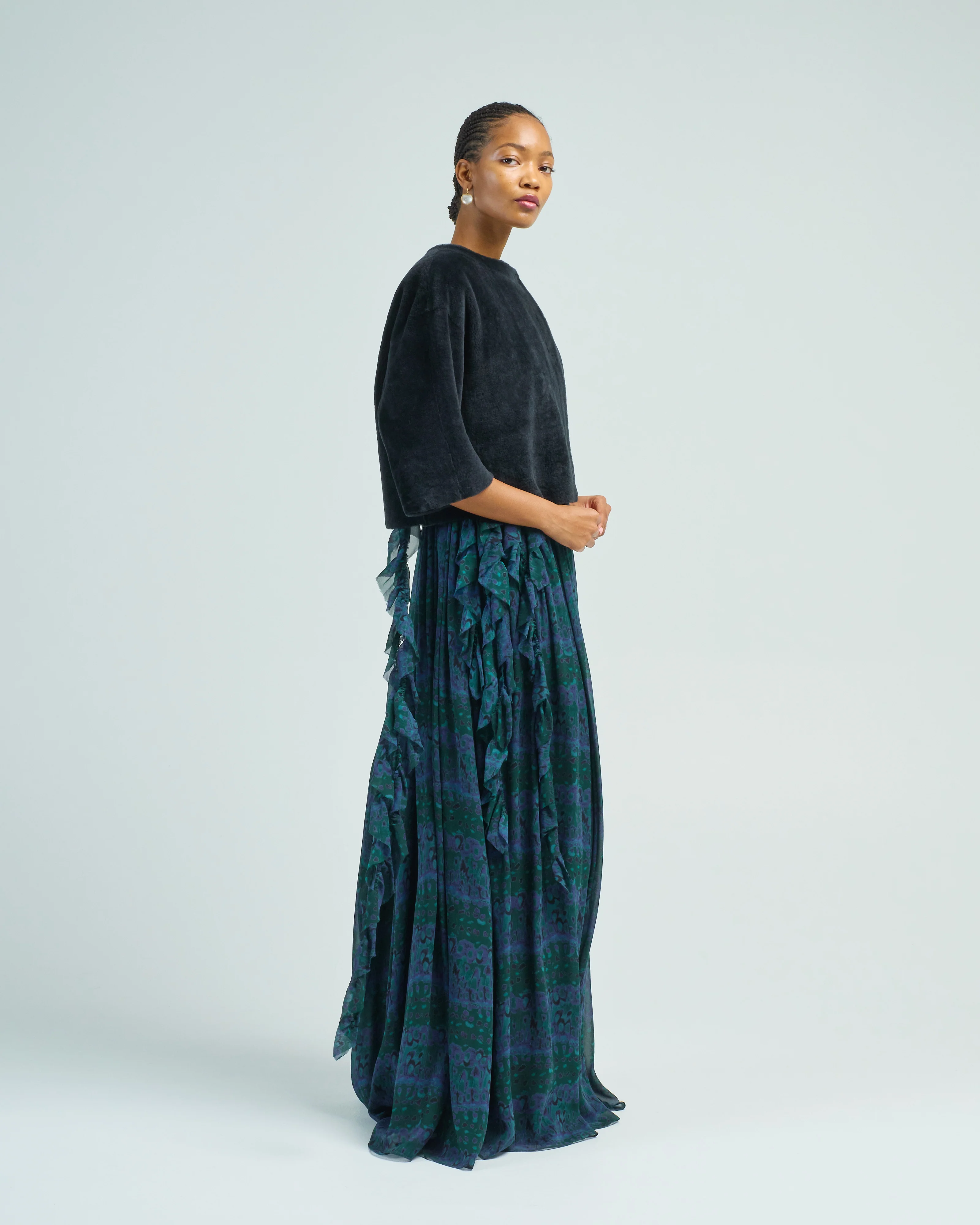 short sleeve shearling cardigan - Image 3