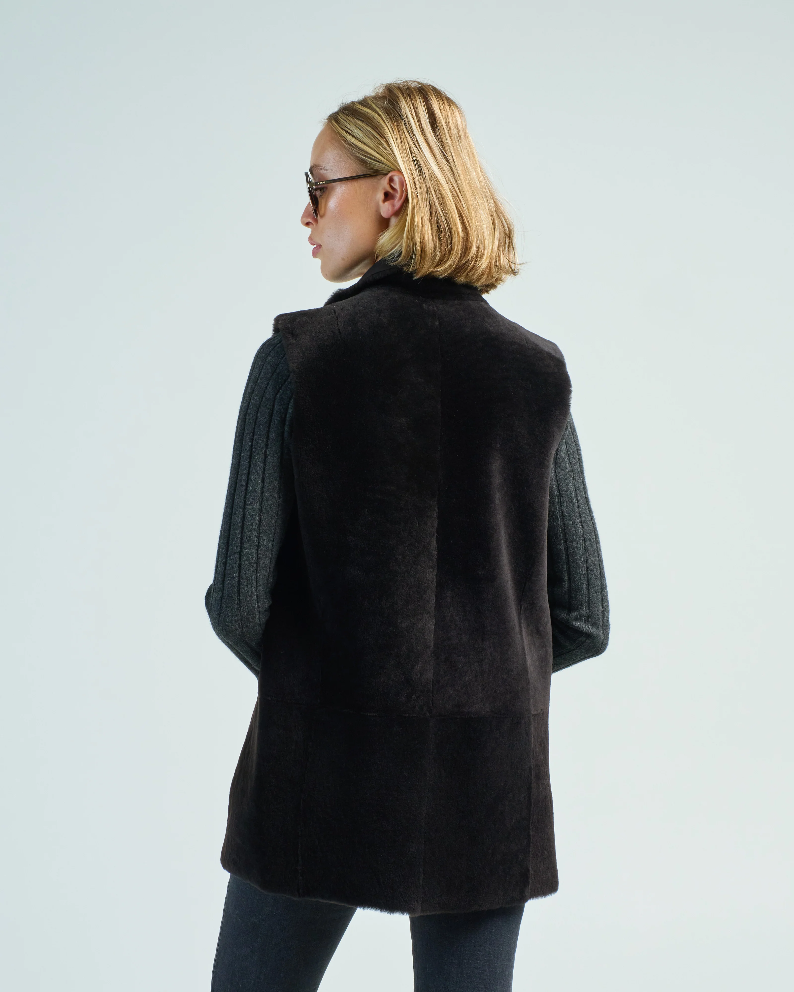 straight merino midlength gilet - Image 5