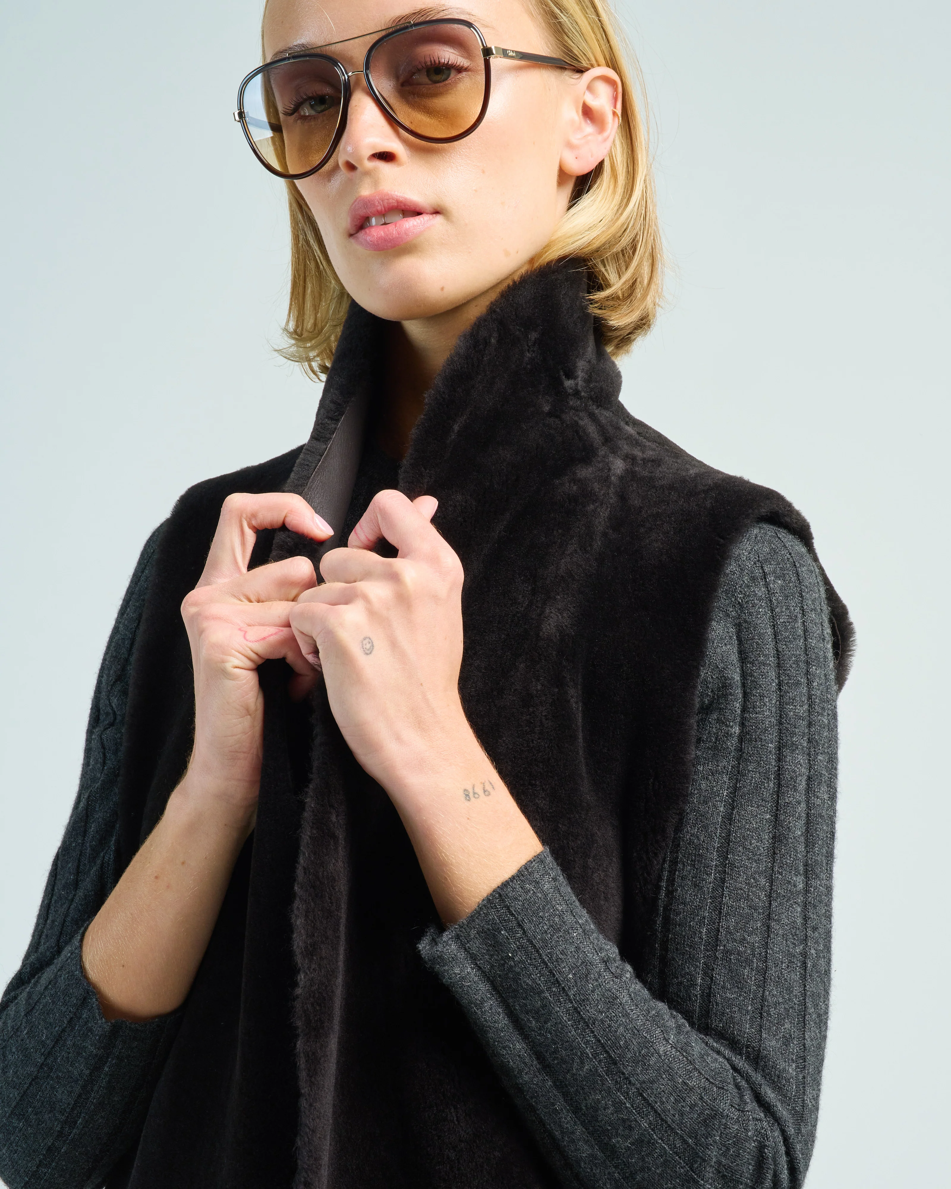 straight merino midlength gilet - Image 6