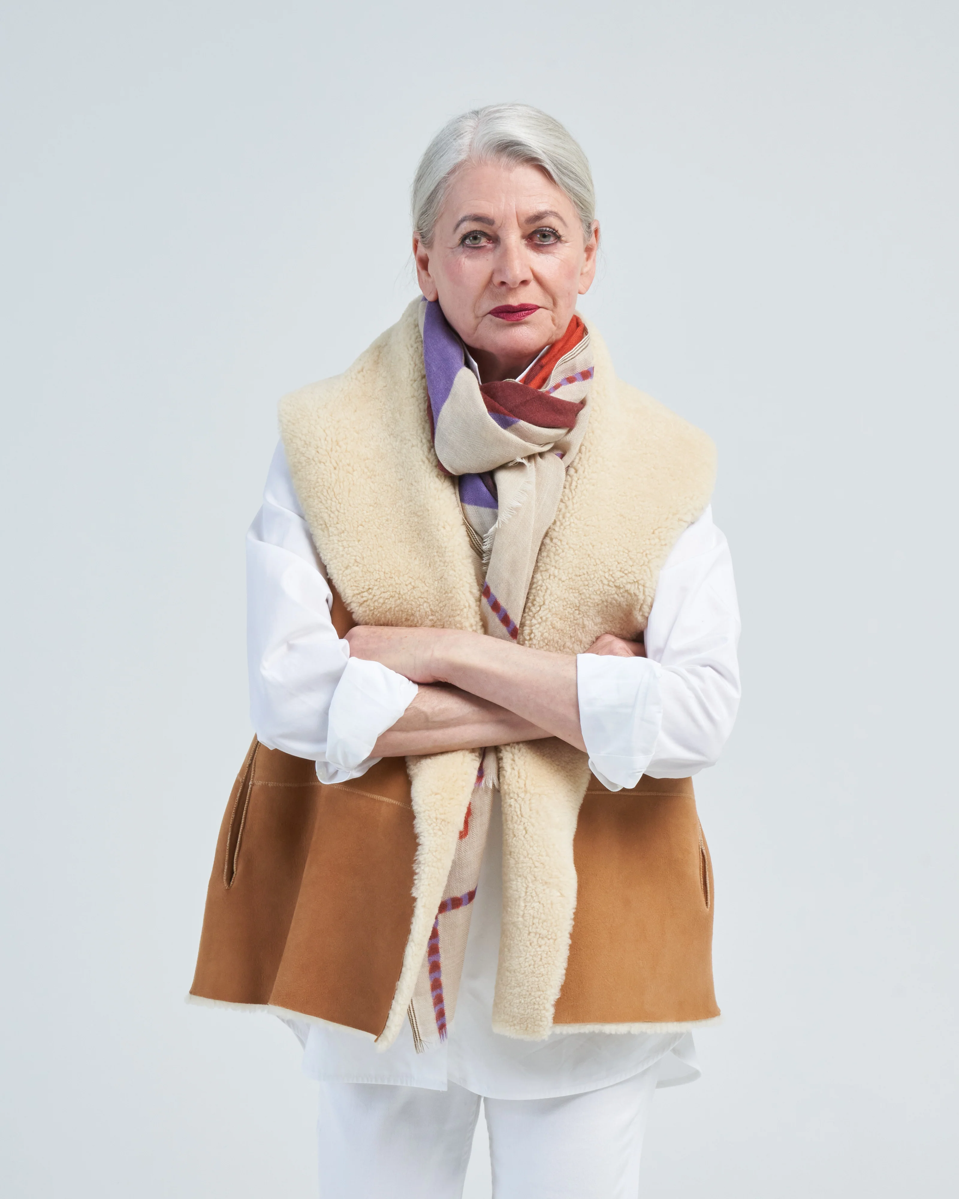 wide collared shawl gilet - Image 2