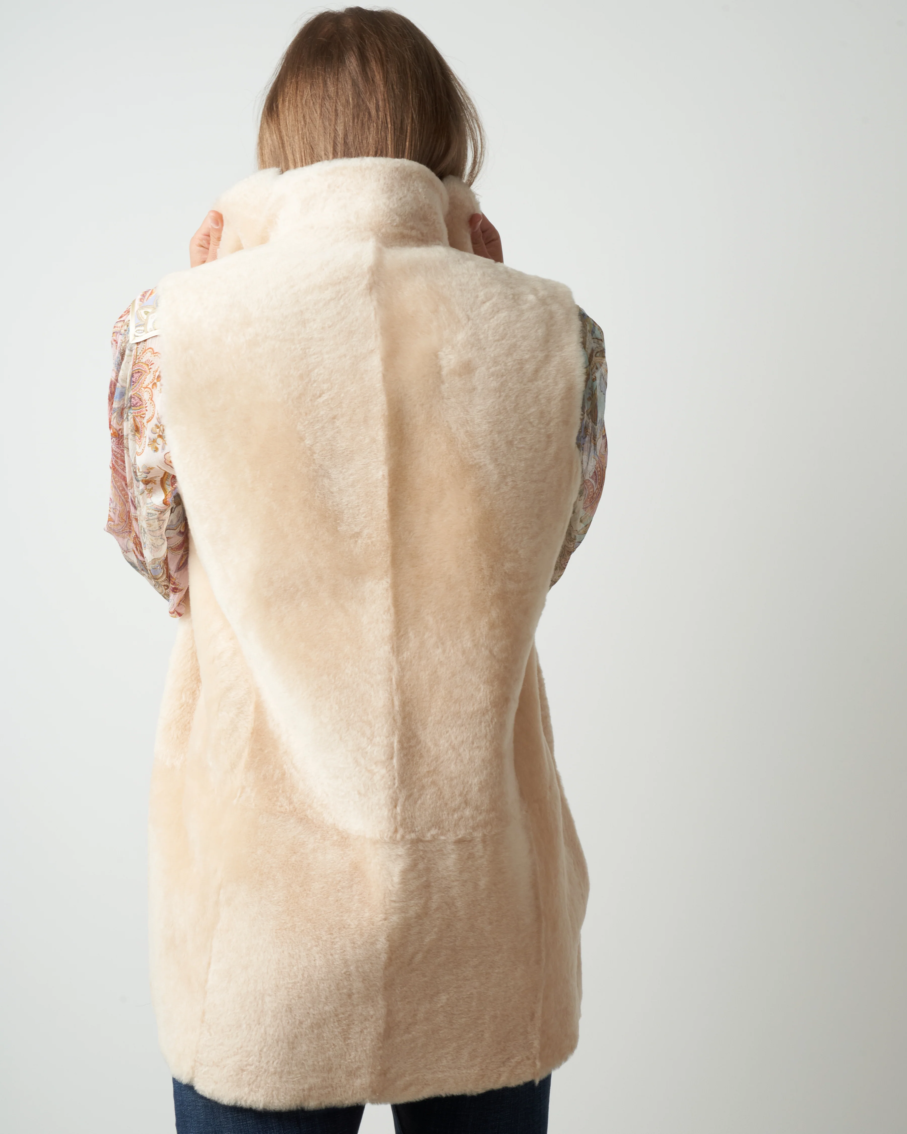 merinillo mid-length gilet - buttermilk - Image 3