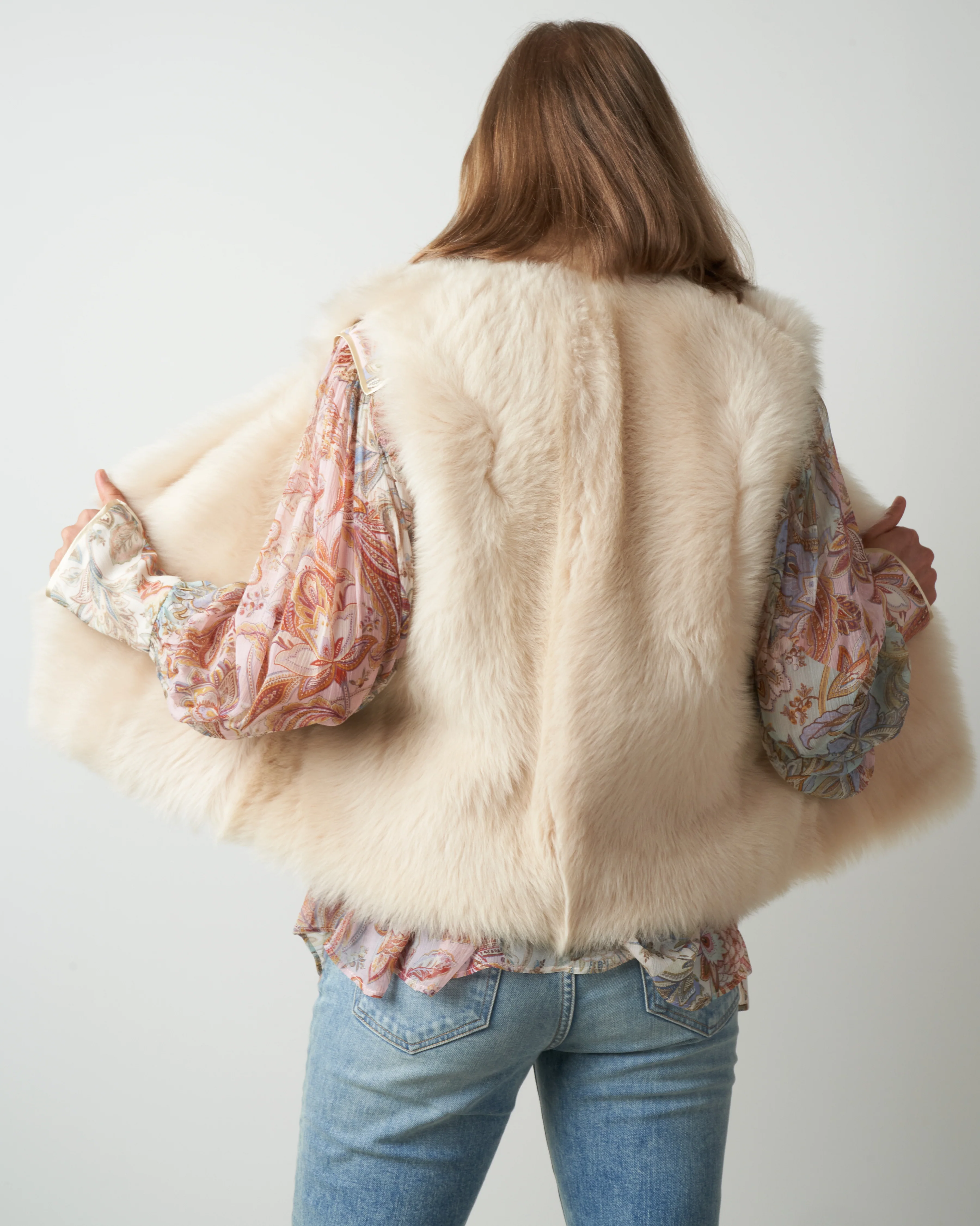 toscano rough cut gilet - buttermilk - Image 3