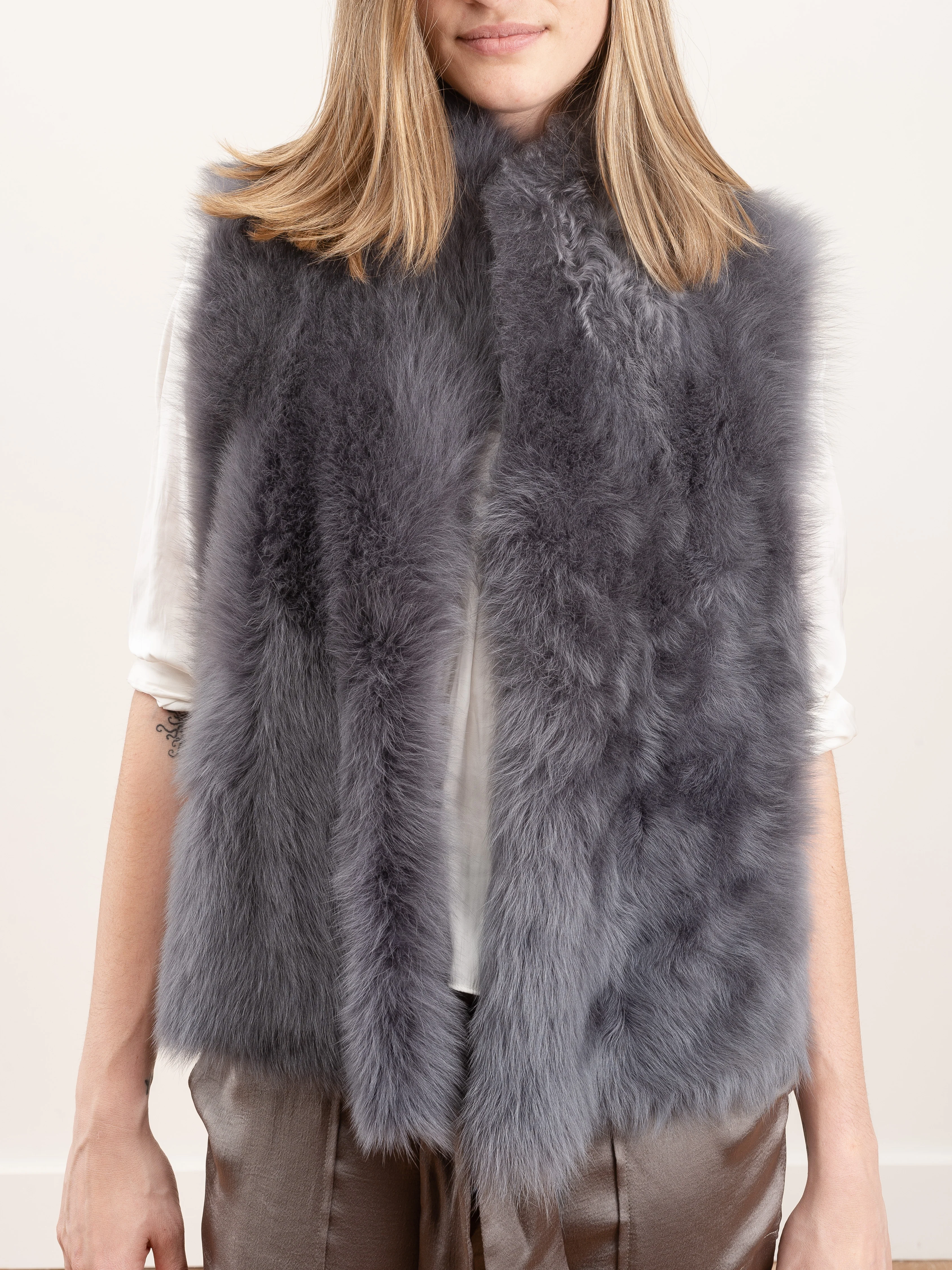 toscano rough cut gilet - grey - Image 2