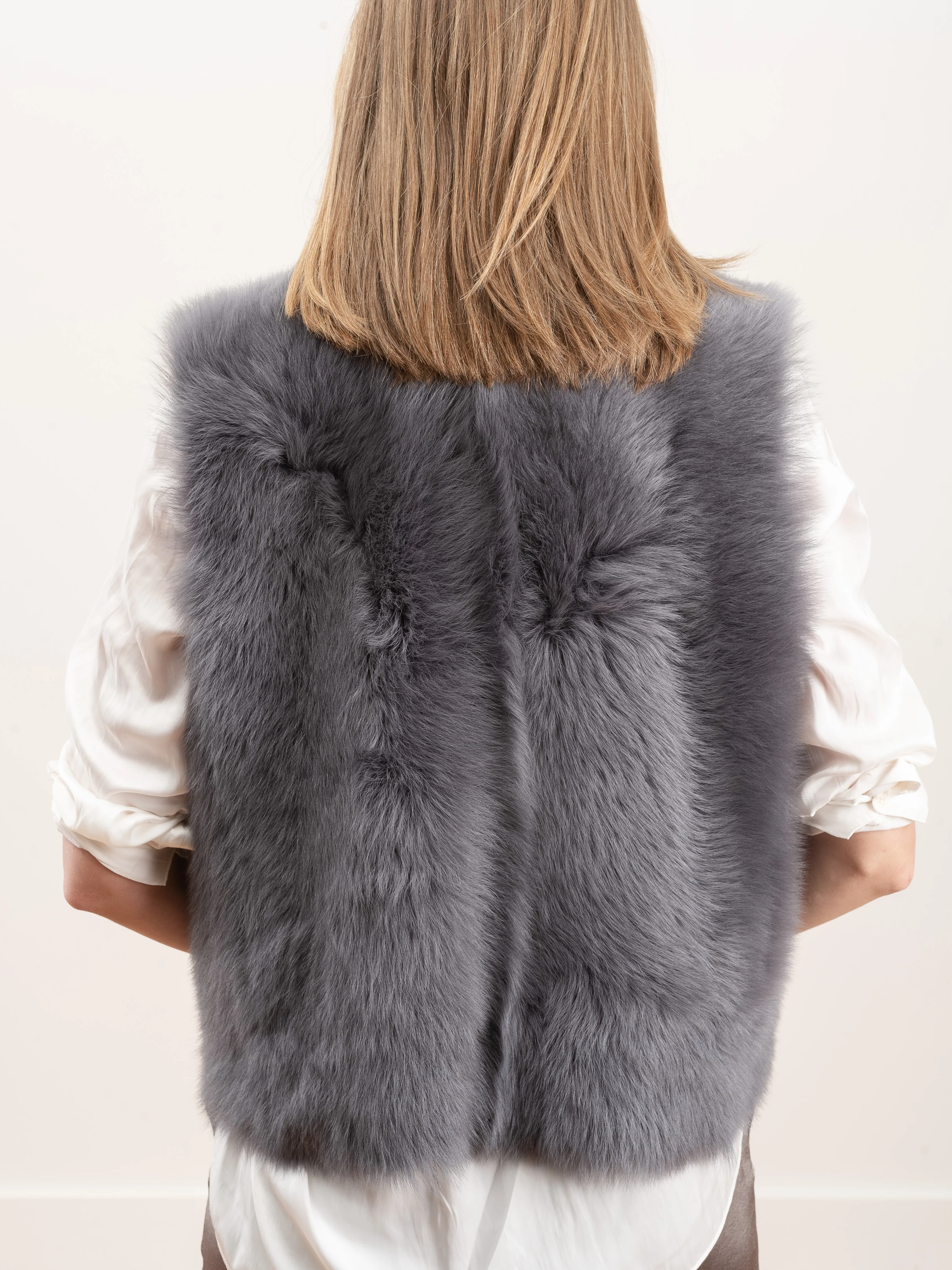 toscano rough cut gilet - grey - Image 4