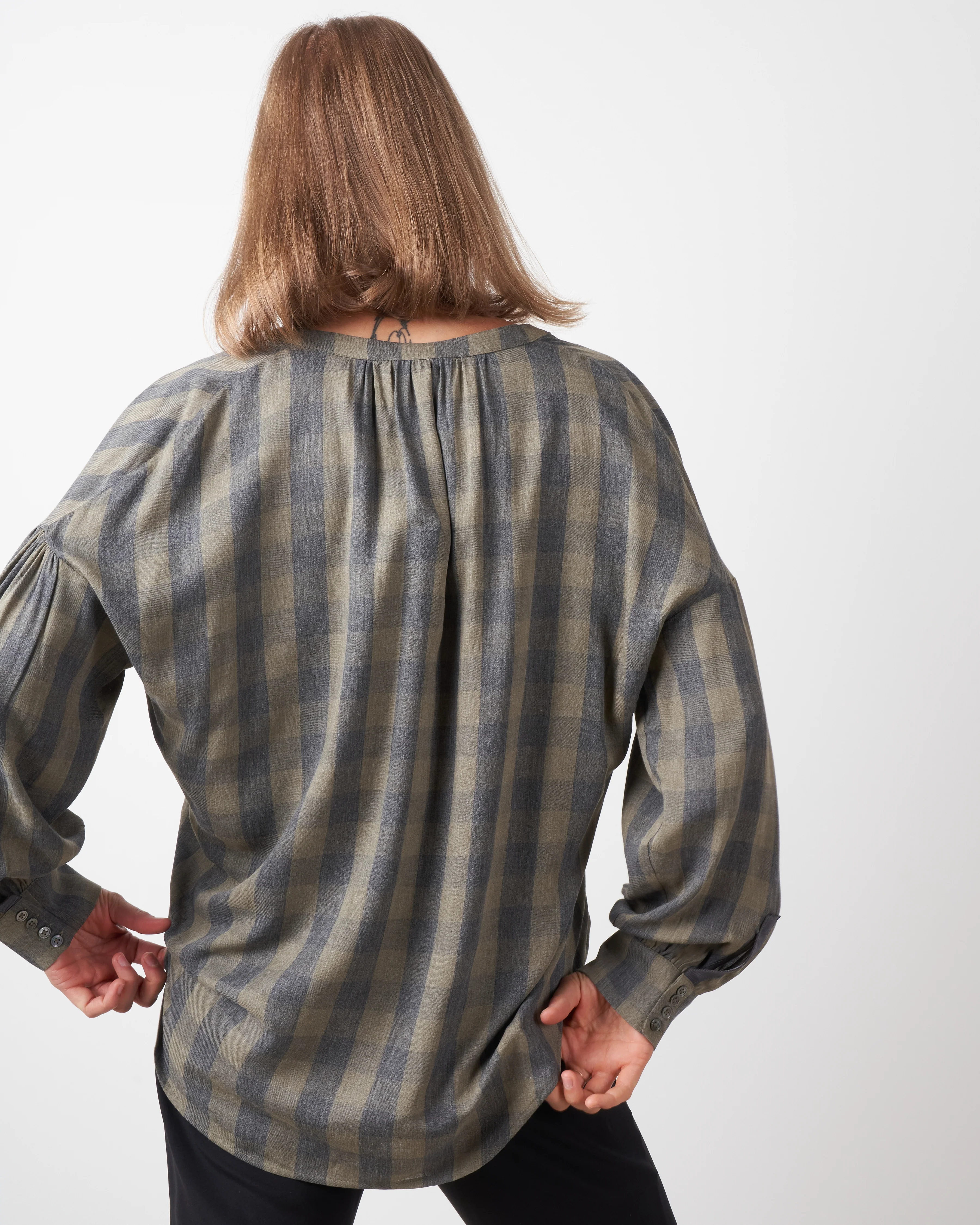 check popover tunic - grey/khaki - Image 3
