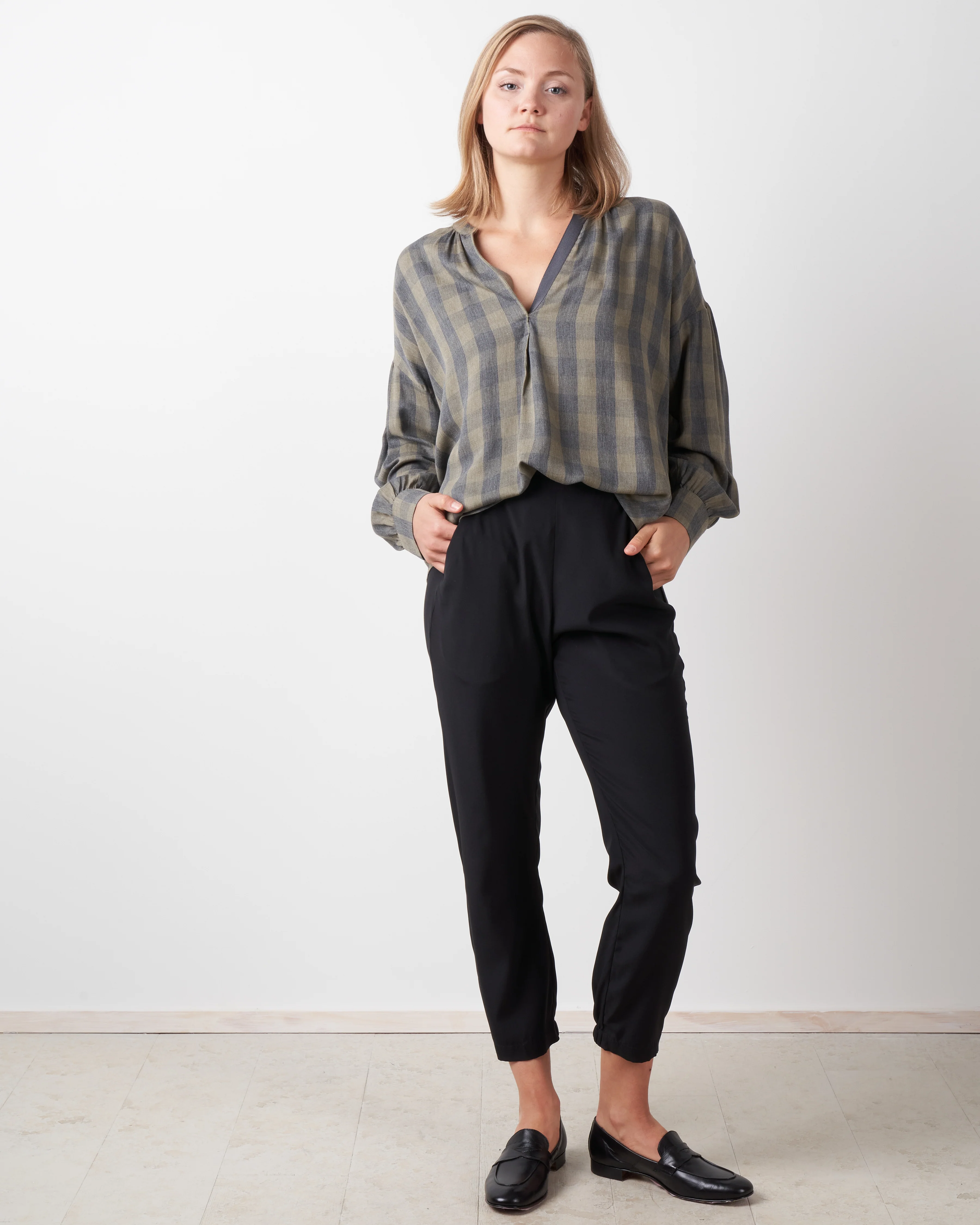 check popover tunic - grey/khaki - Image 4