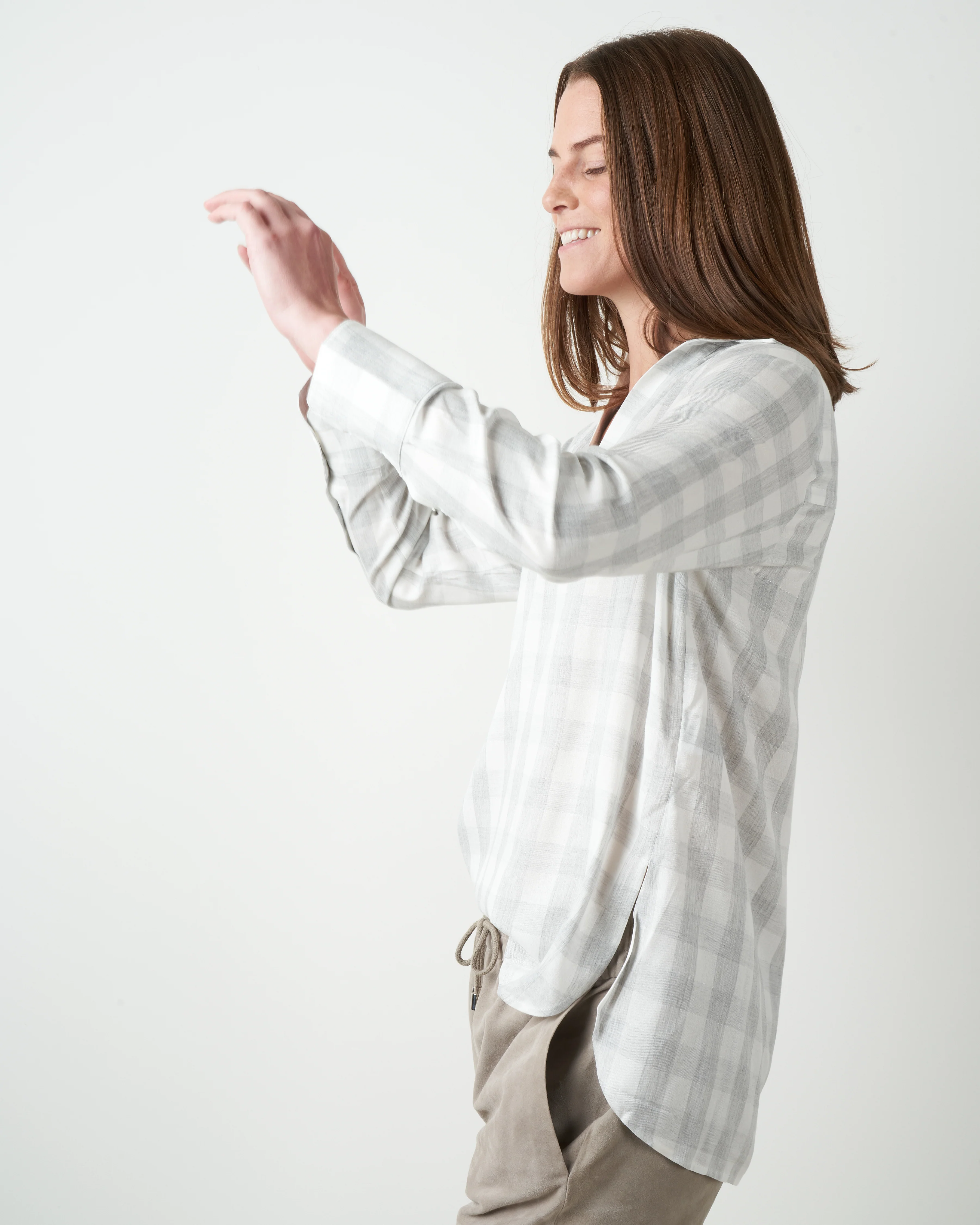 check tunic - white/grey - Image 2