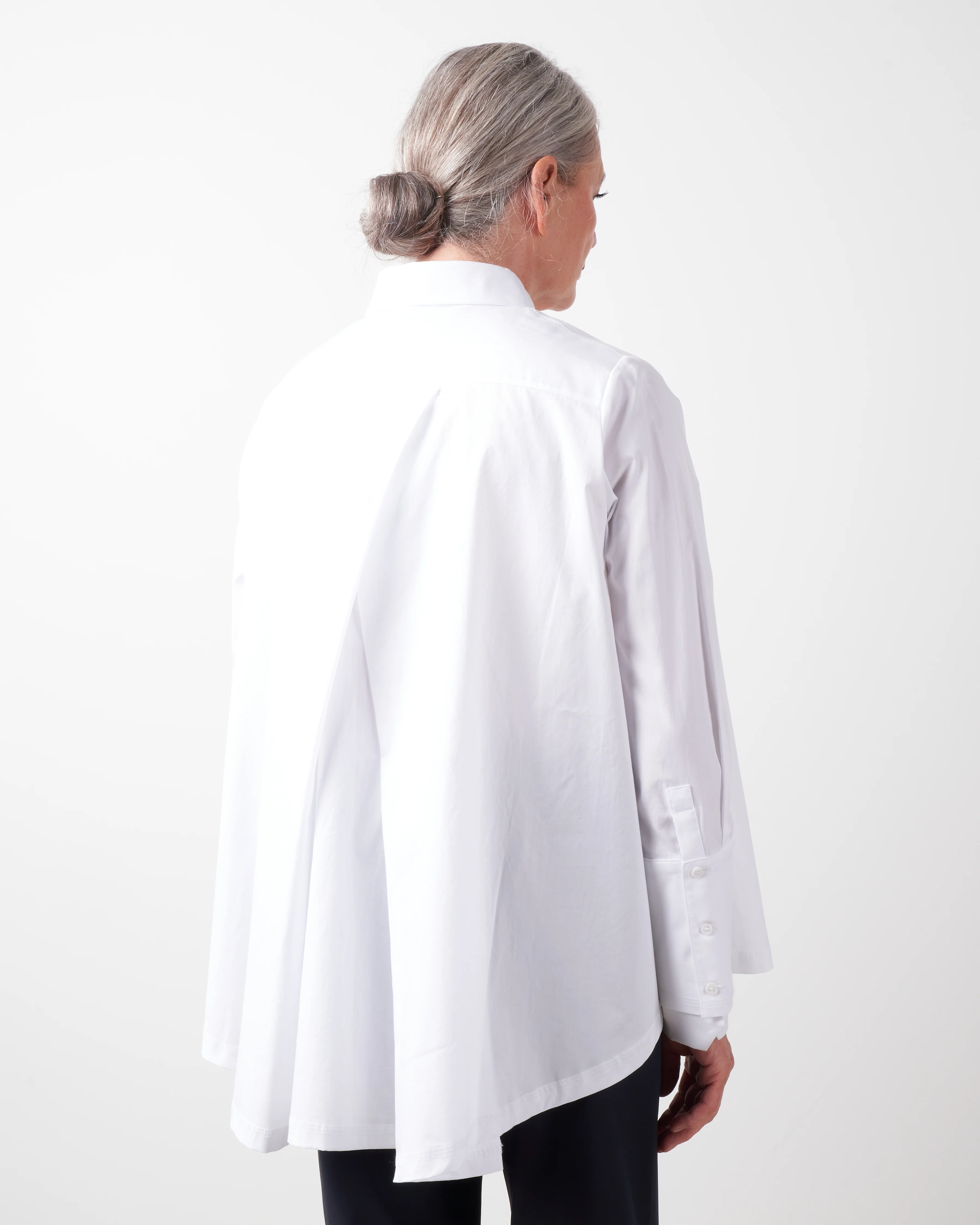 cotton swing back shirt - white - Image 3