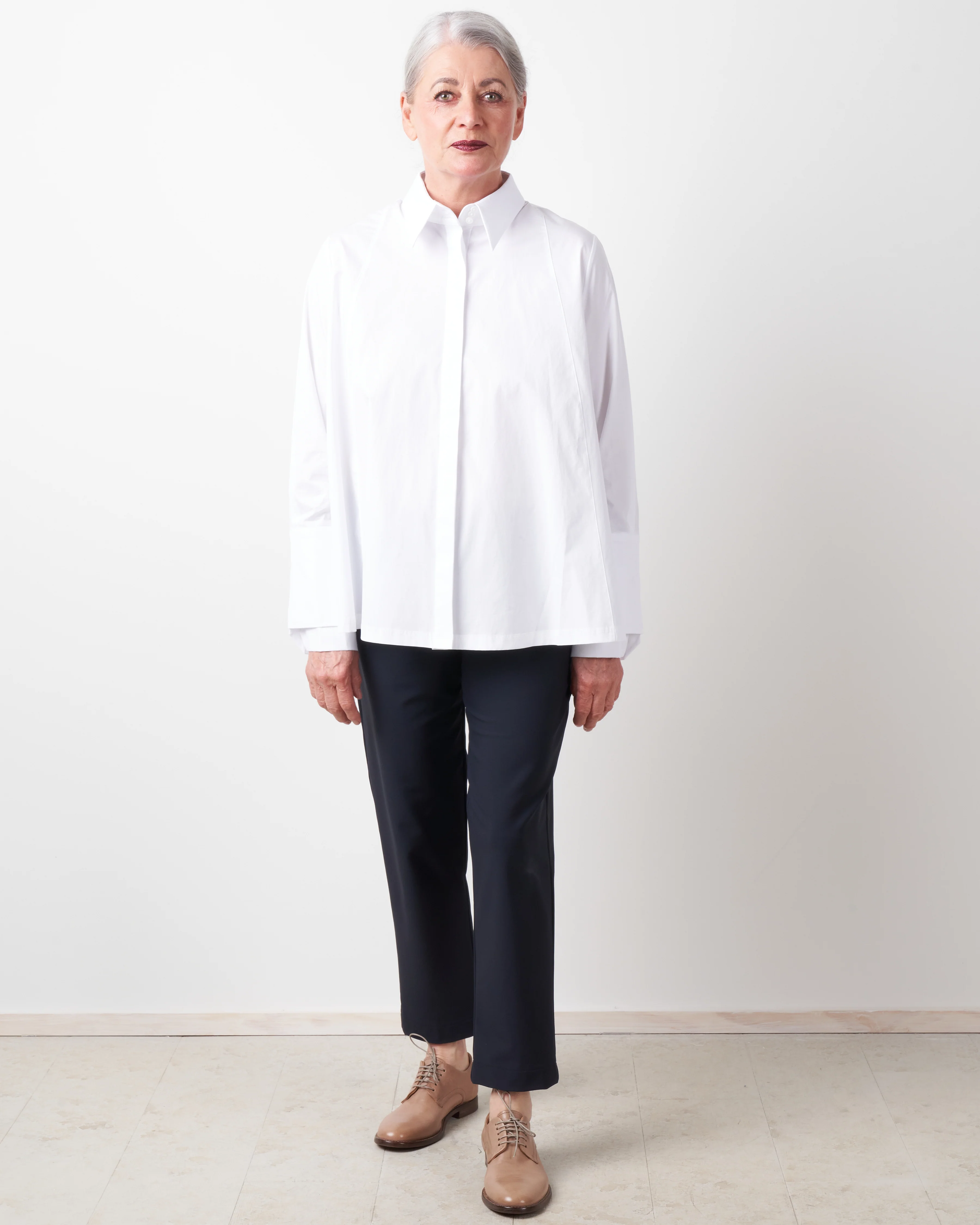 cotton swing back shirt - white - Image 4