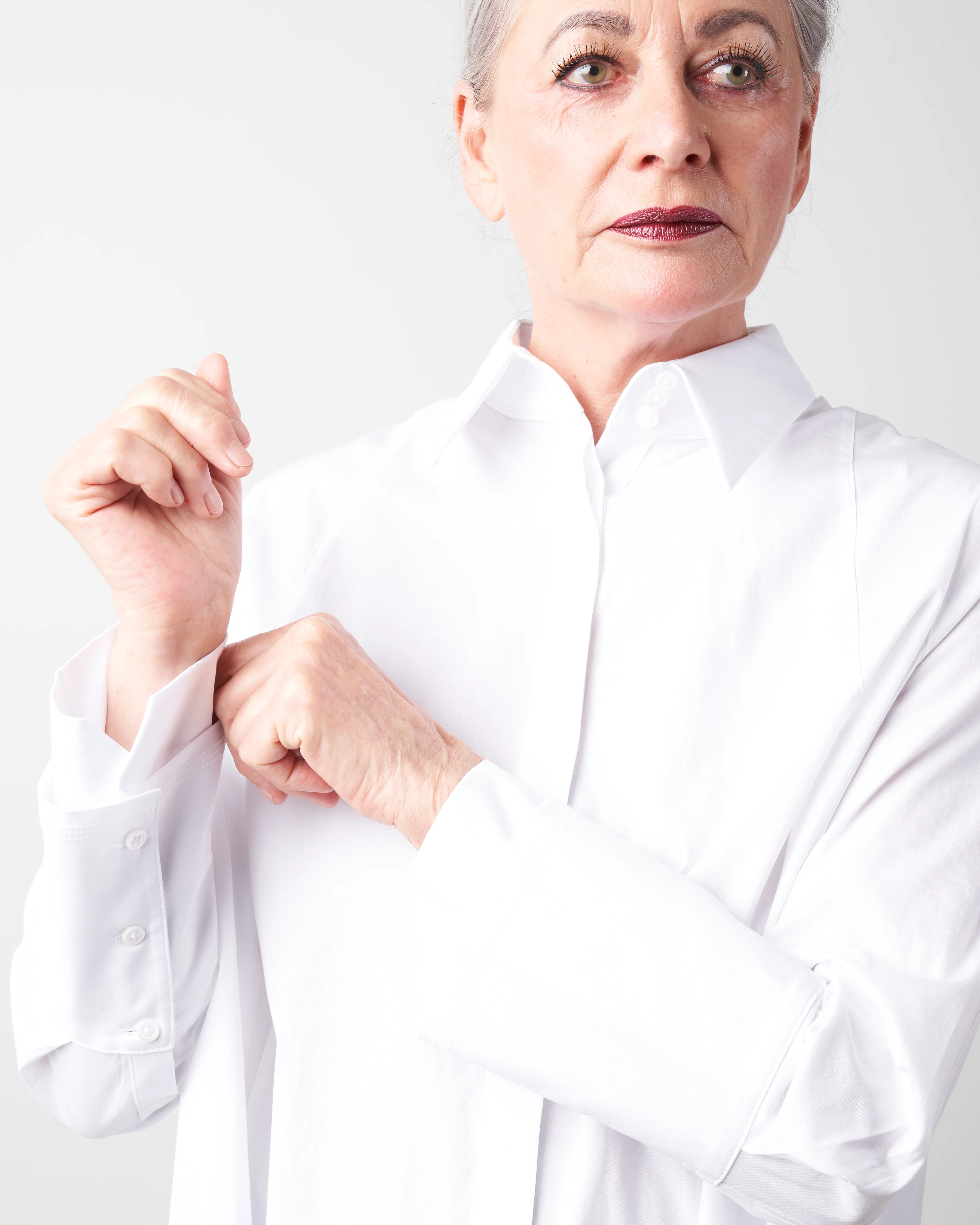 cotton swing back shirt - white - Image 5