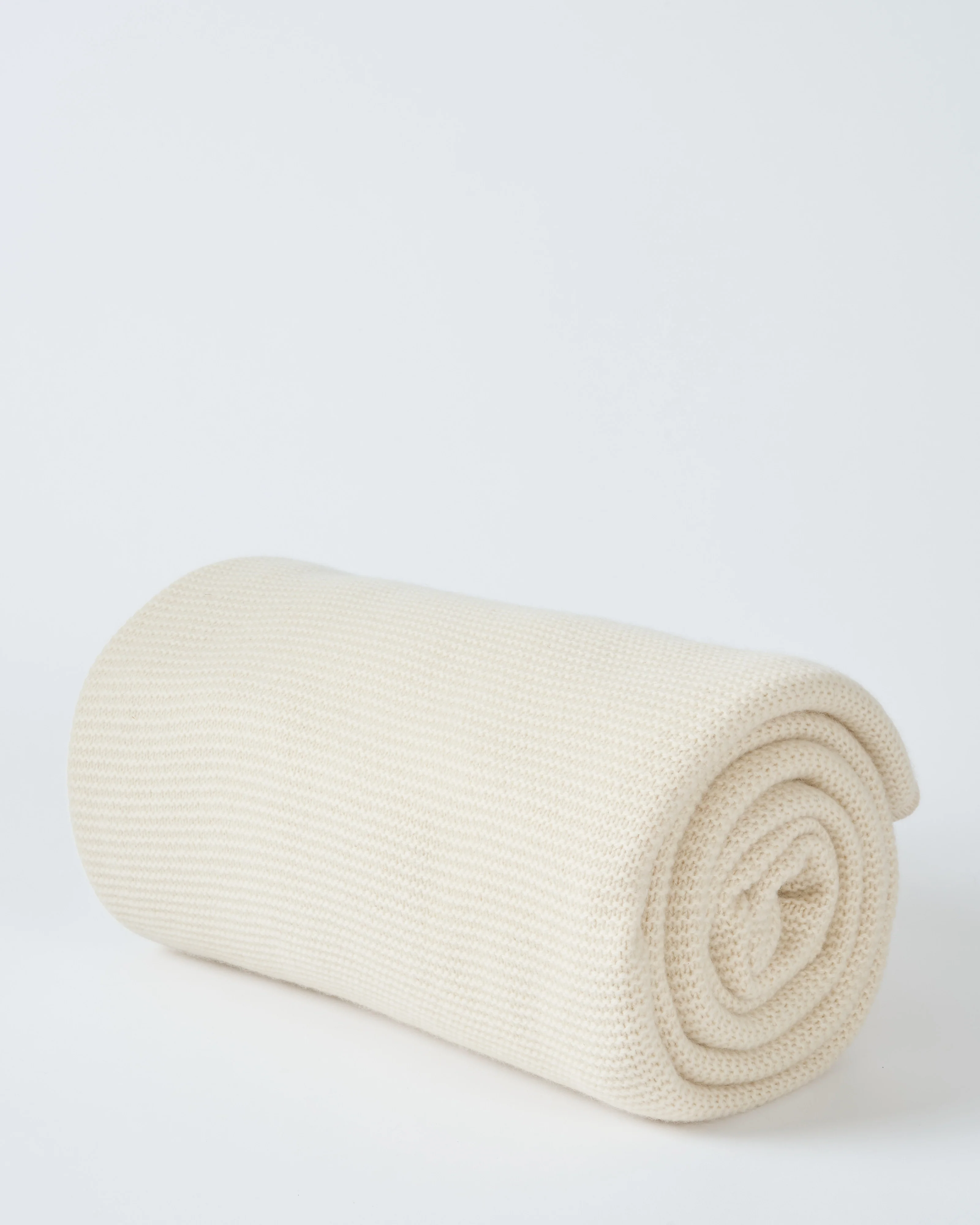 purl knit cashmere throw with border - Image 4