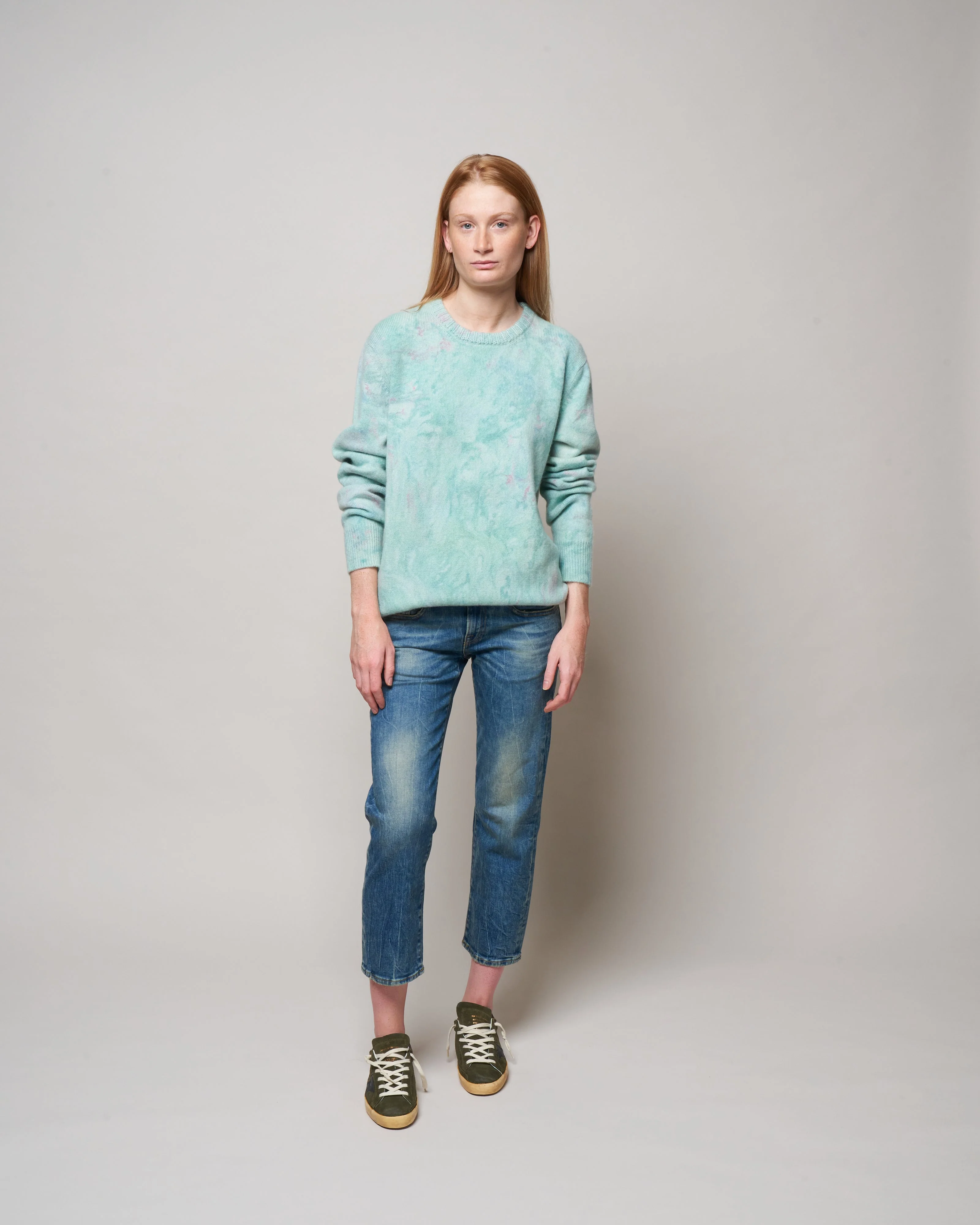 baby marble dye crew sweater - pink/blue/yellow - Image 2