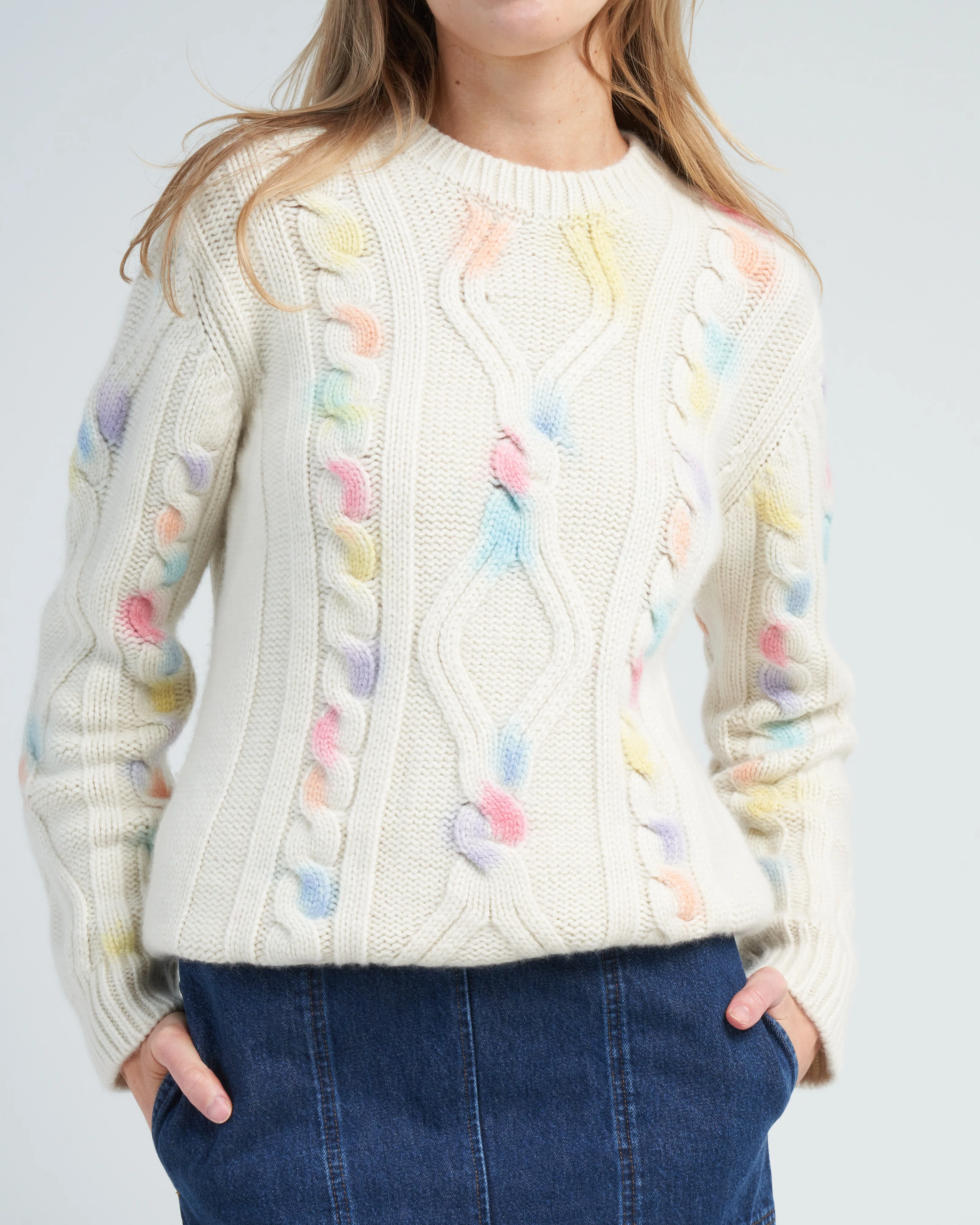 cable knit crew - Image 5