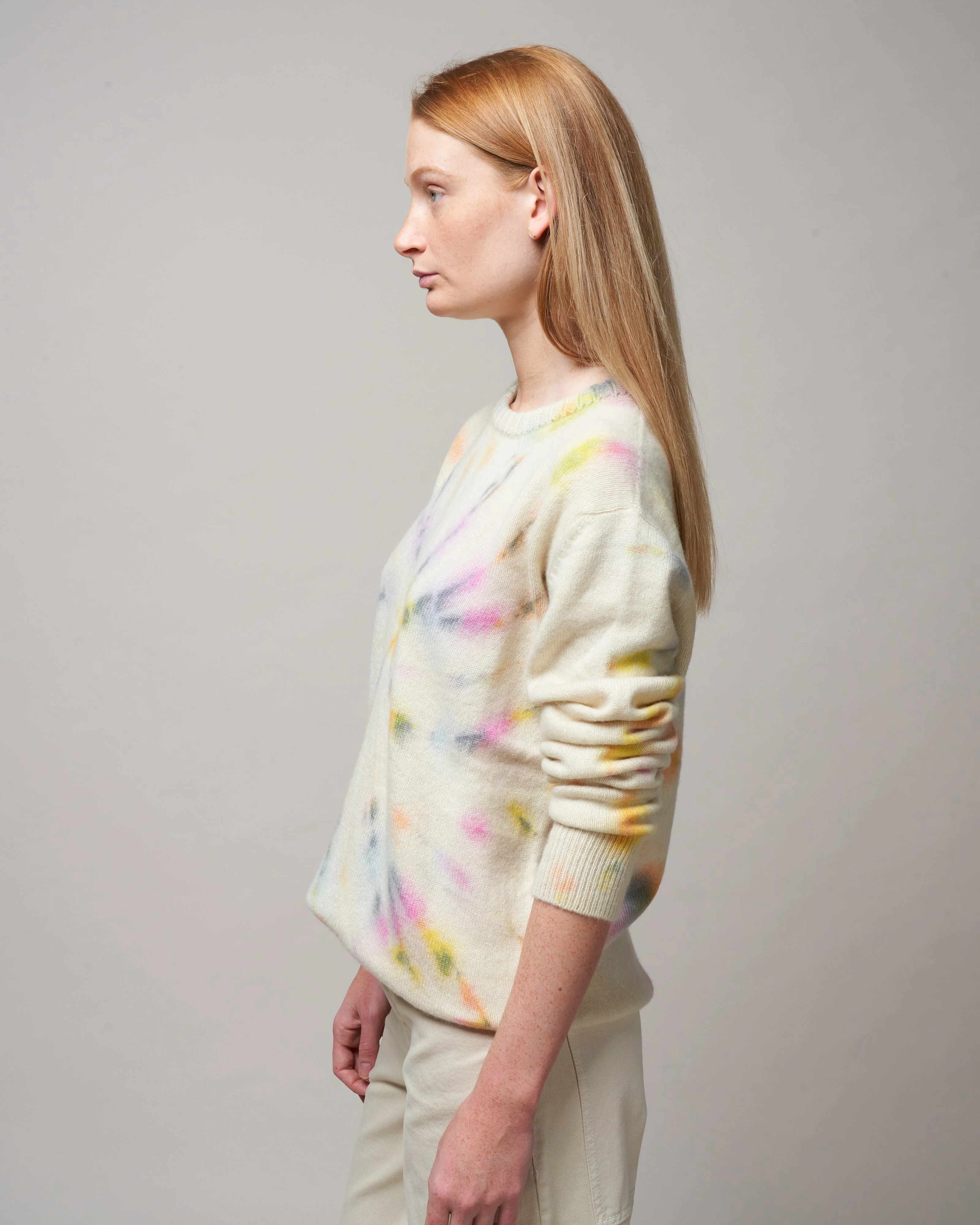 cosmos swirl tye dye crew sweater - orange/yellow/grey - Image 3