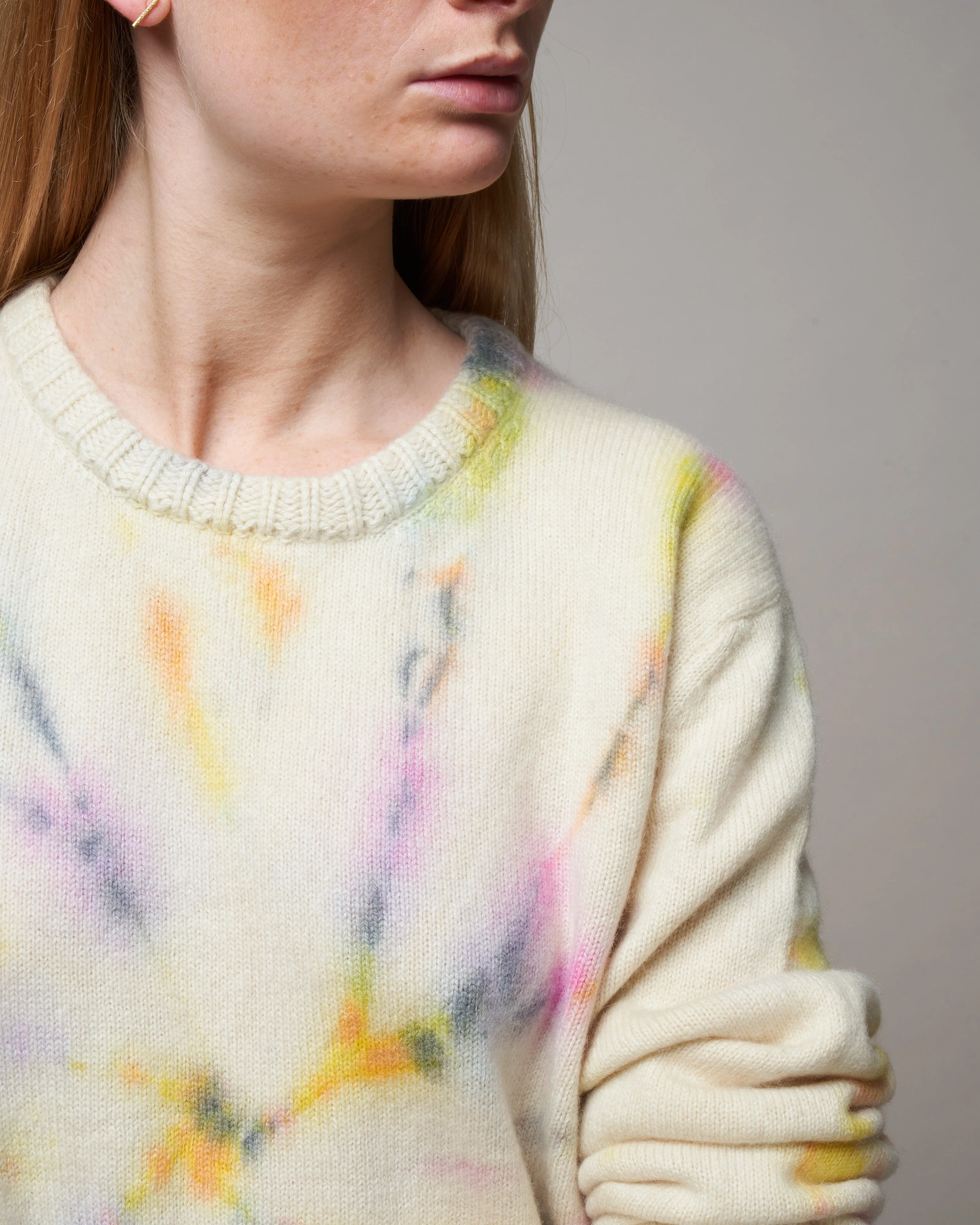 cosmos swirl tye dye crew sweater - orange/yellow/grey - Image 5