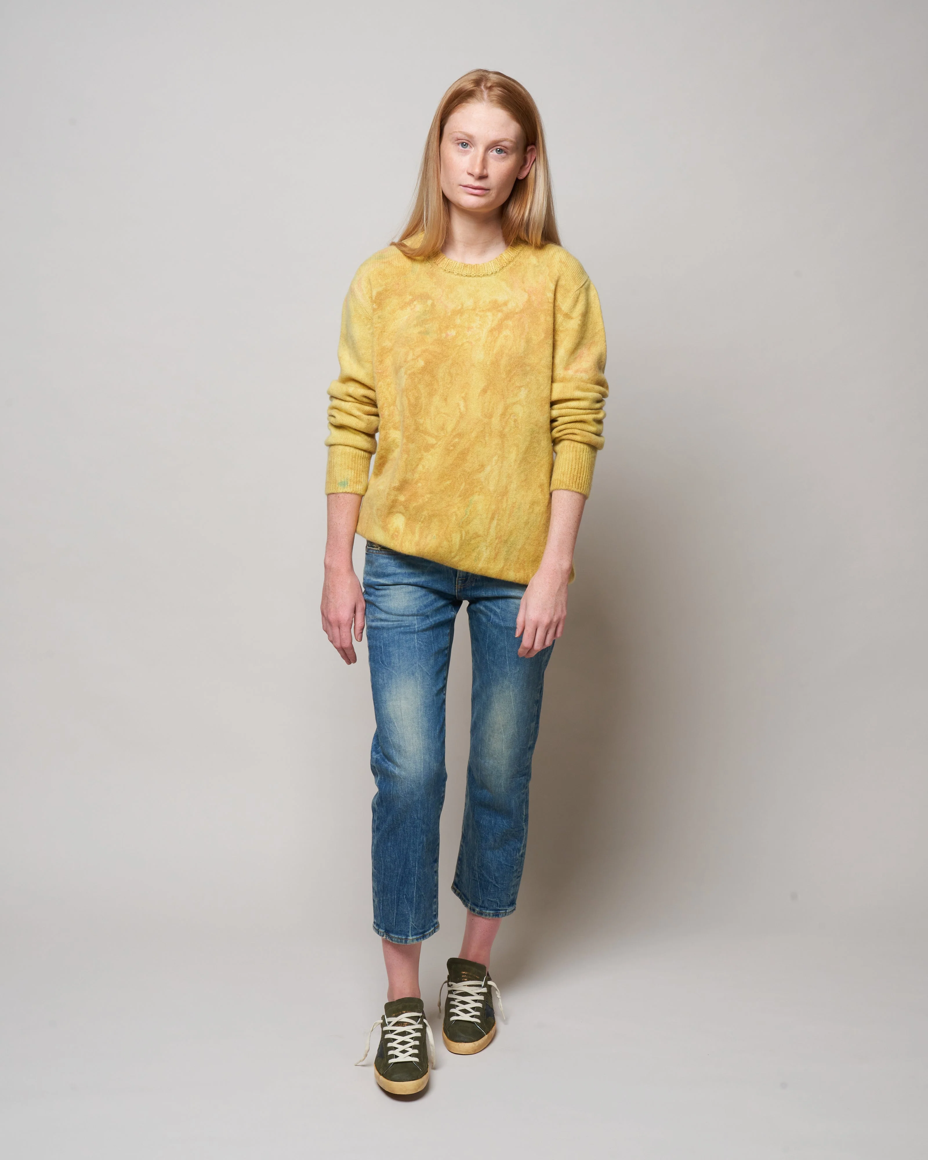 gold rush marble dye crew sweater - gold/pink/grey - Image 2