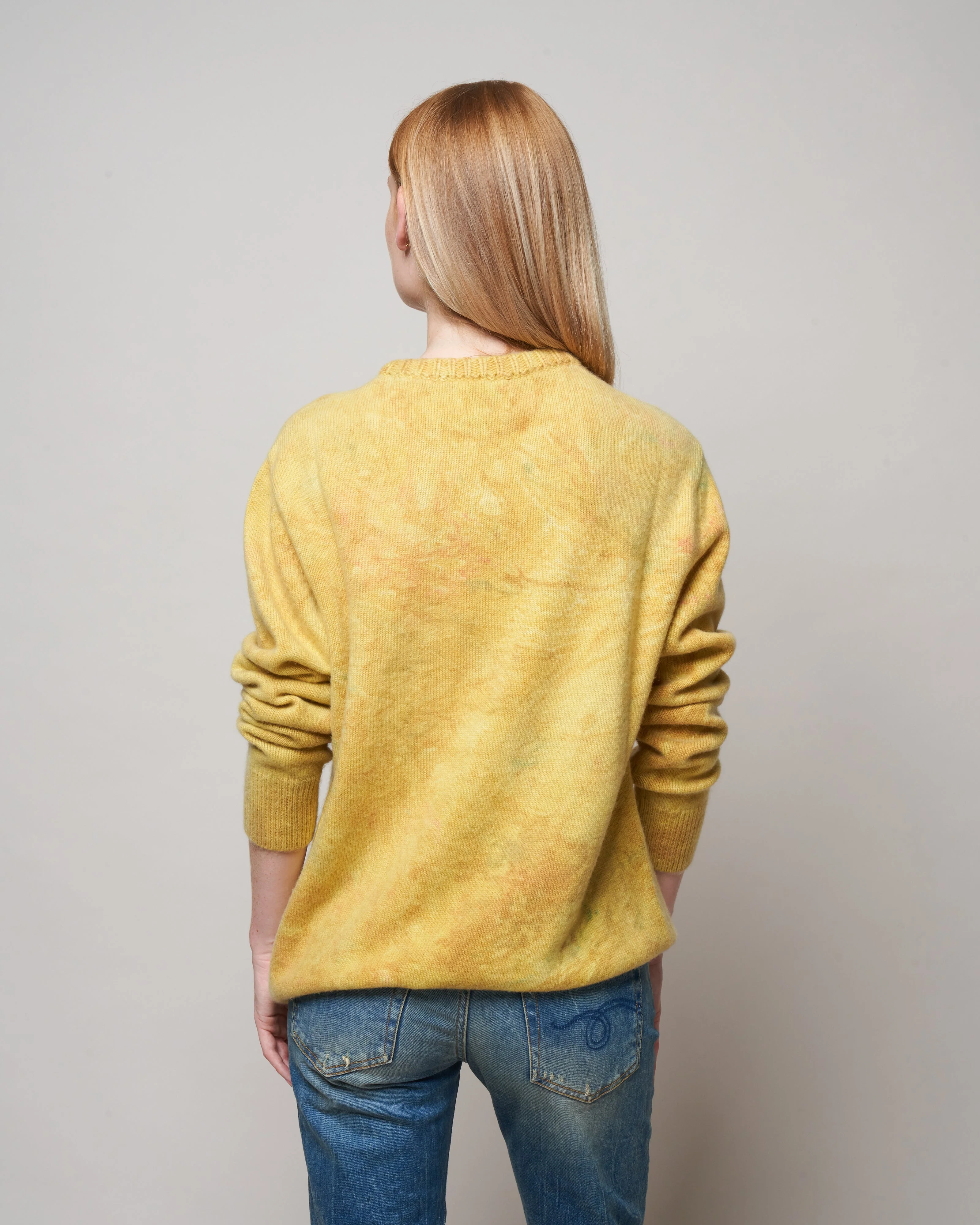 gold rush marble dye crew sweater - gold/pink/grey - Image 4