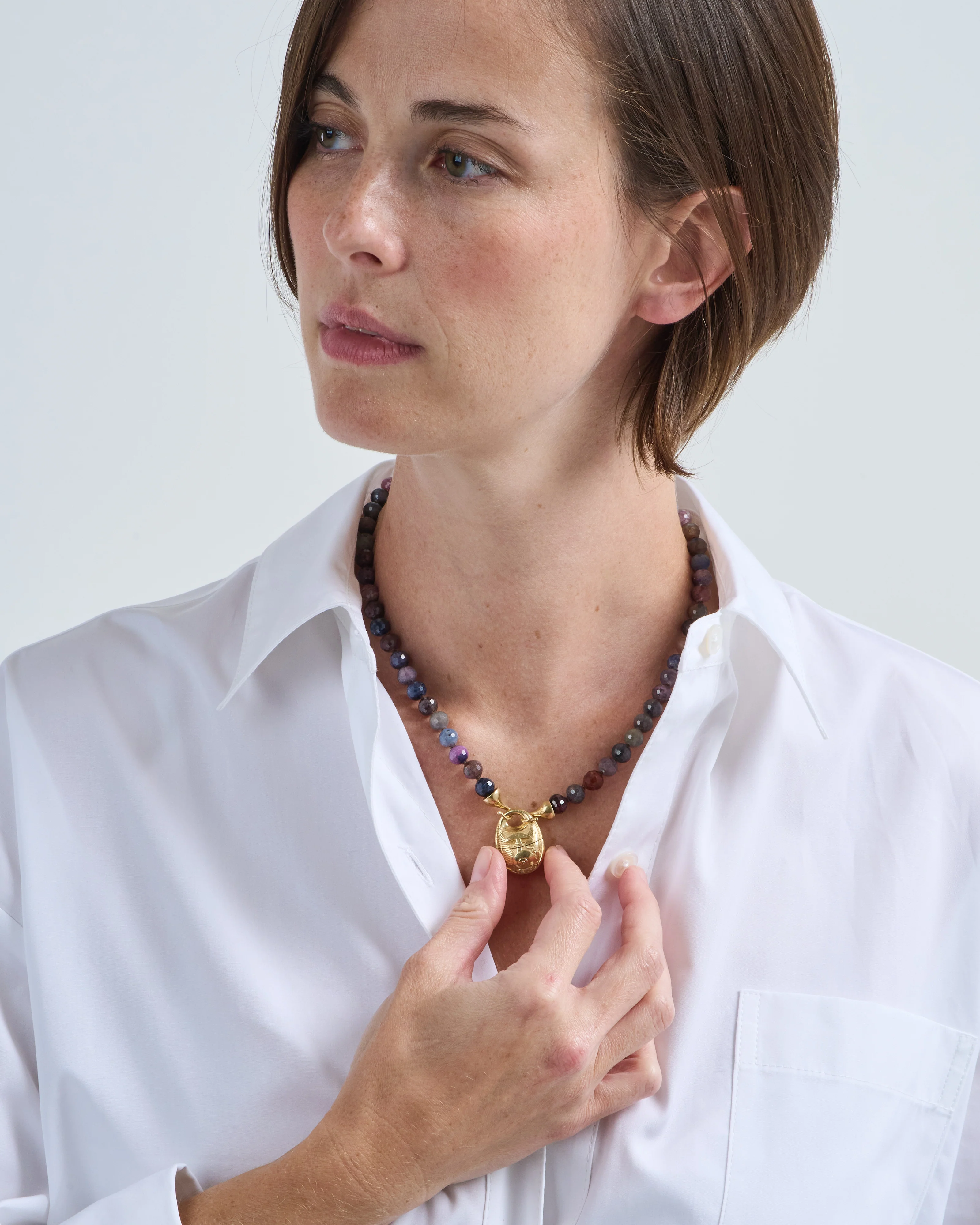 faceted sapphire chain with hooks - Image 2