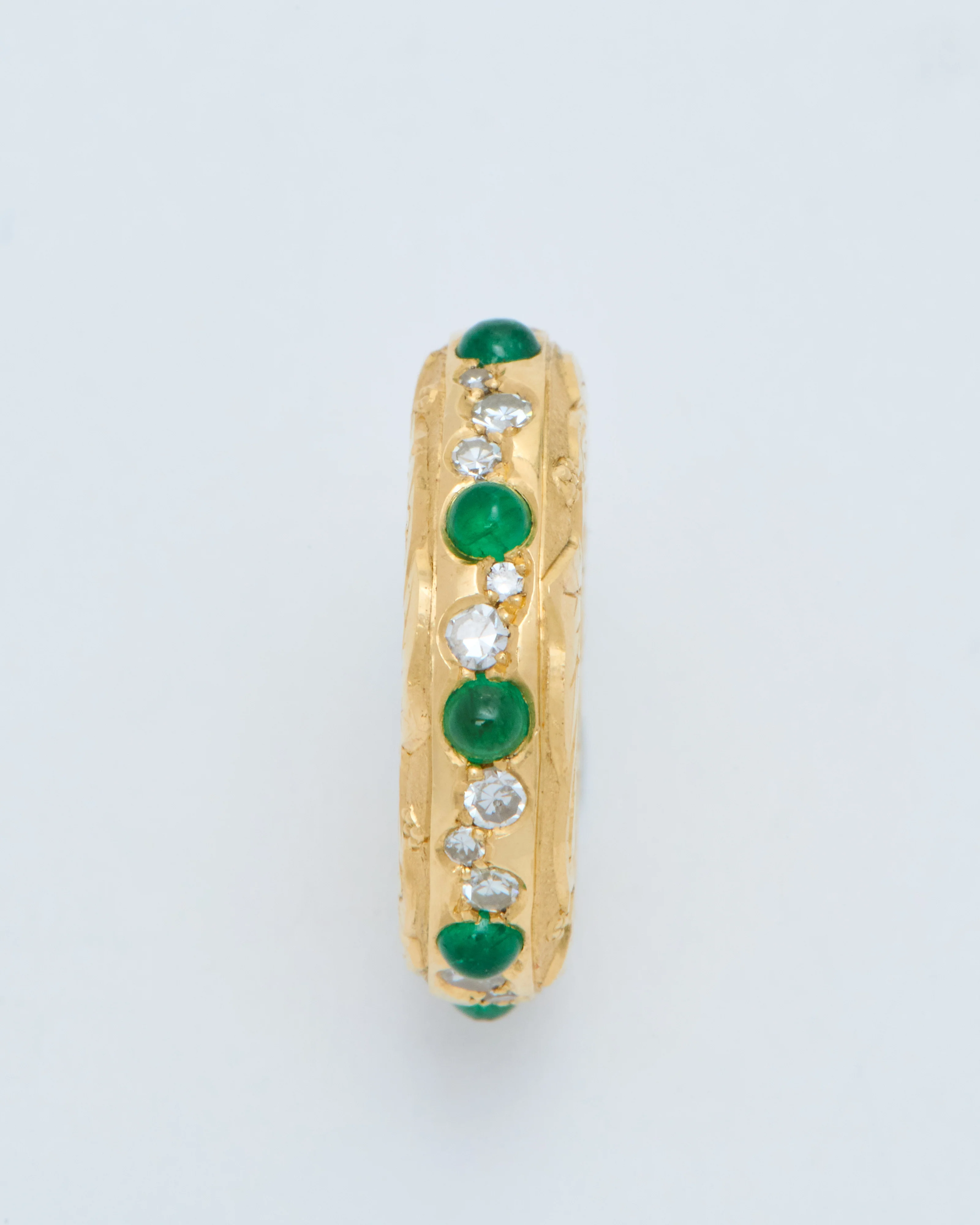 hag stone mini pendant w/ emeralds - Image 3
