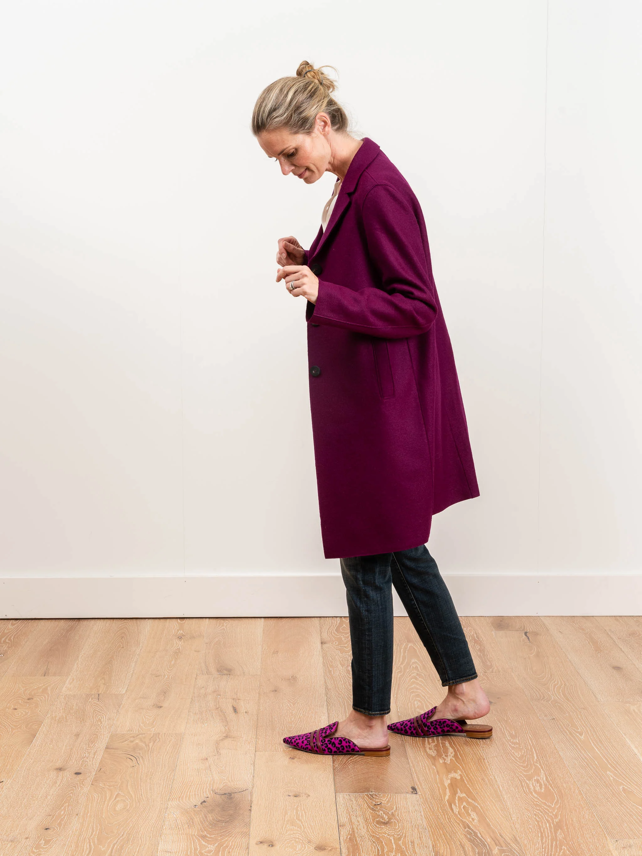 boxy coat - bougainvilla - Image 3