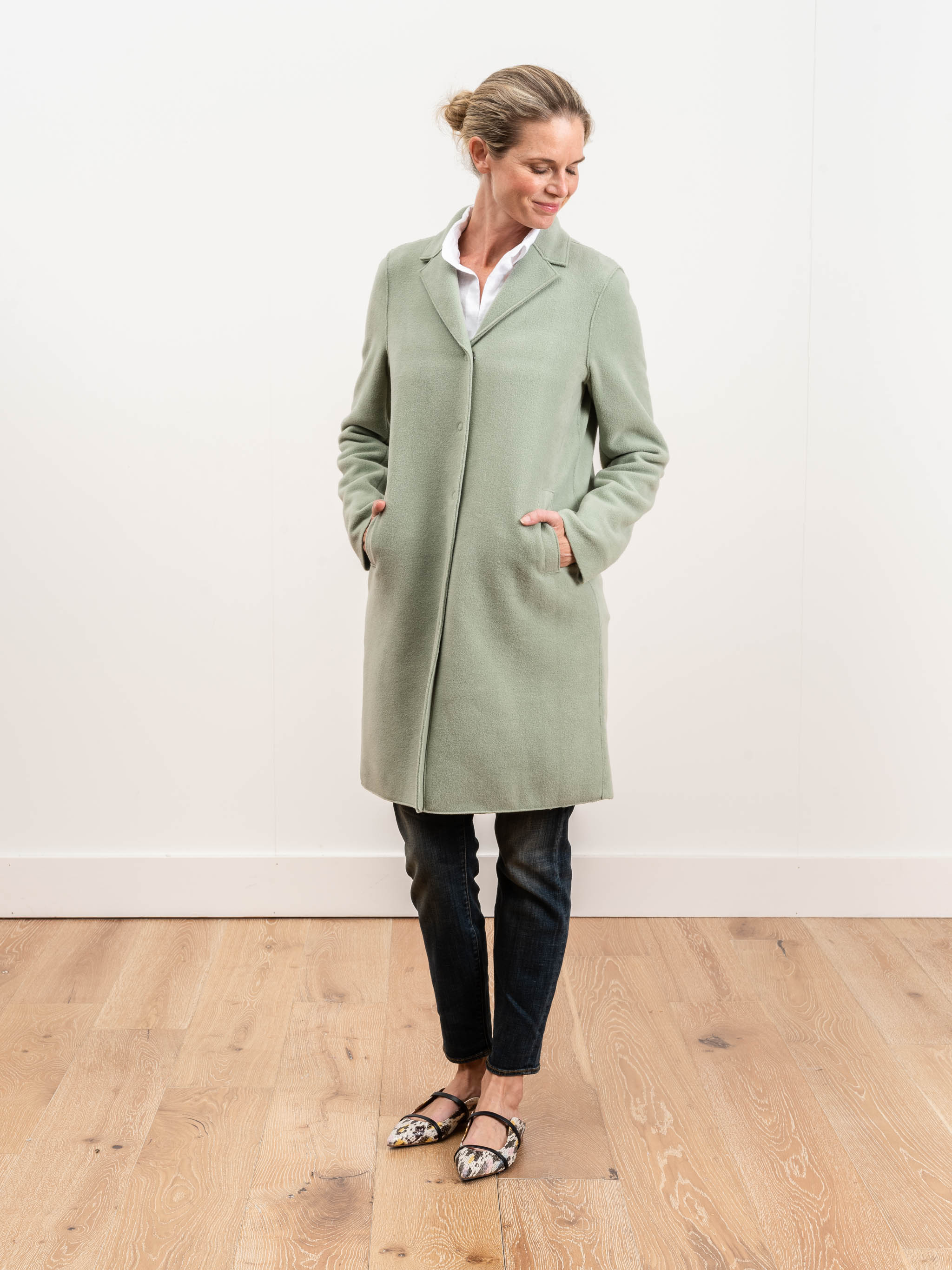 boxy coat - new celadon