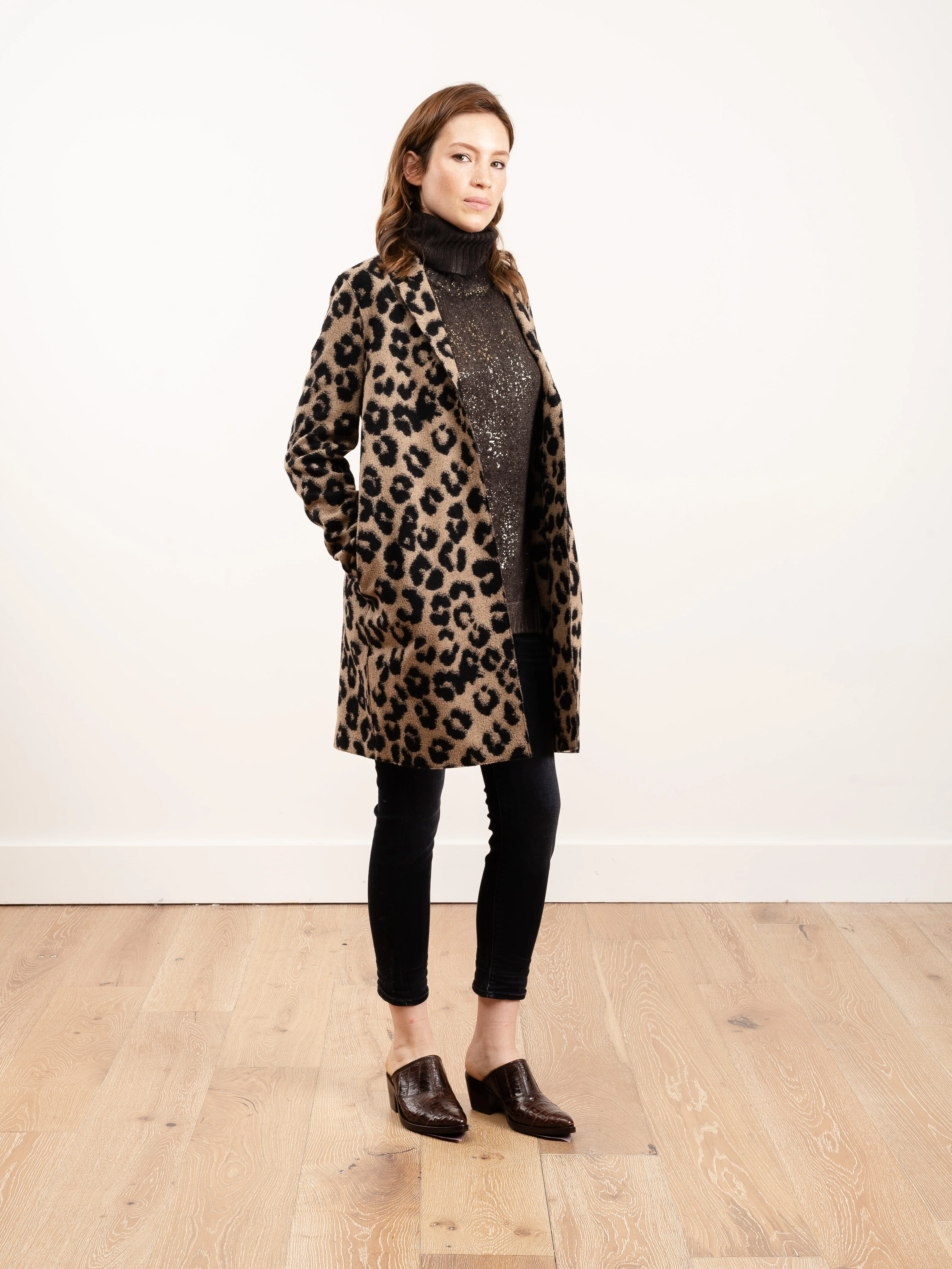 cocoon coat jacquard leopard - Image 2